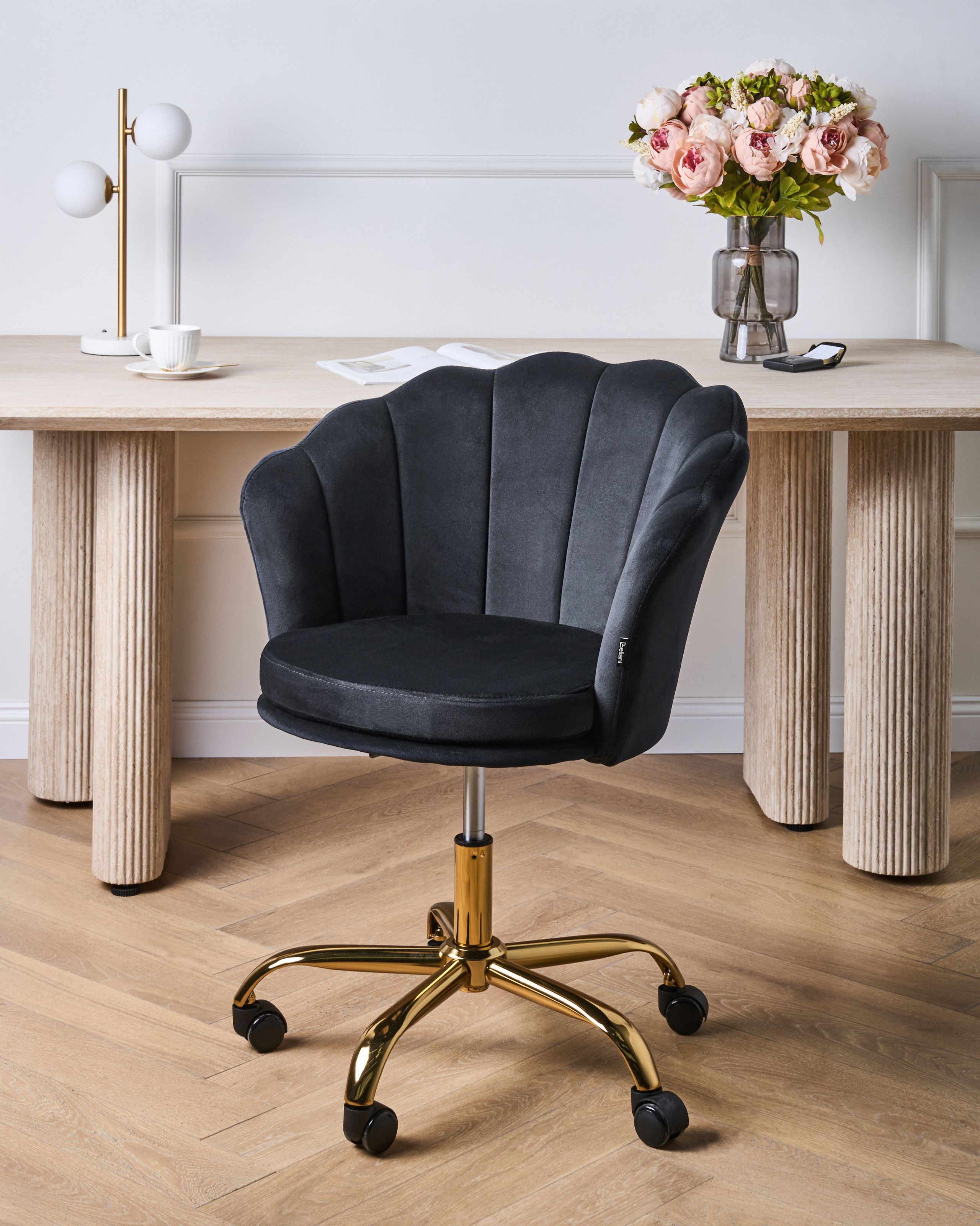 Scaun de birou - Scaun de birou MONTICELLO Catifea Negru