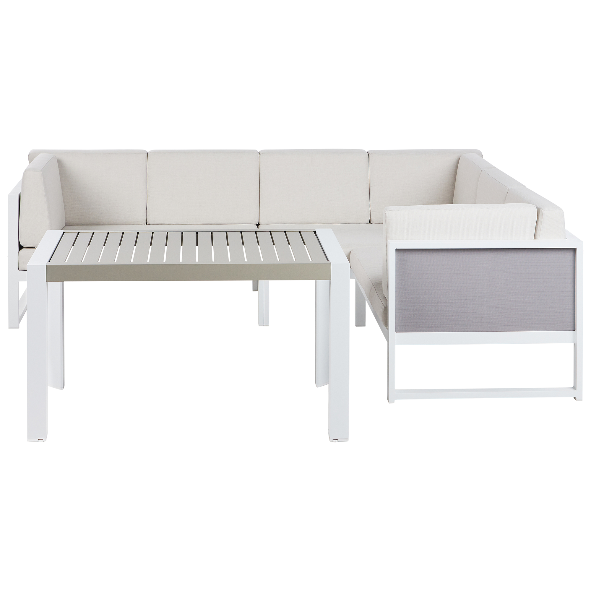 Loungeset Linkerzijde Aluminium Gebroken wit CASTELLA