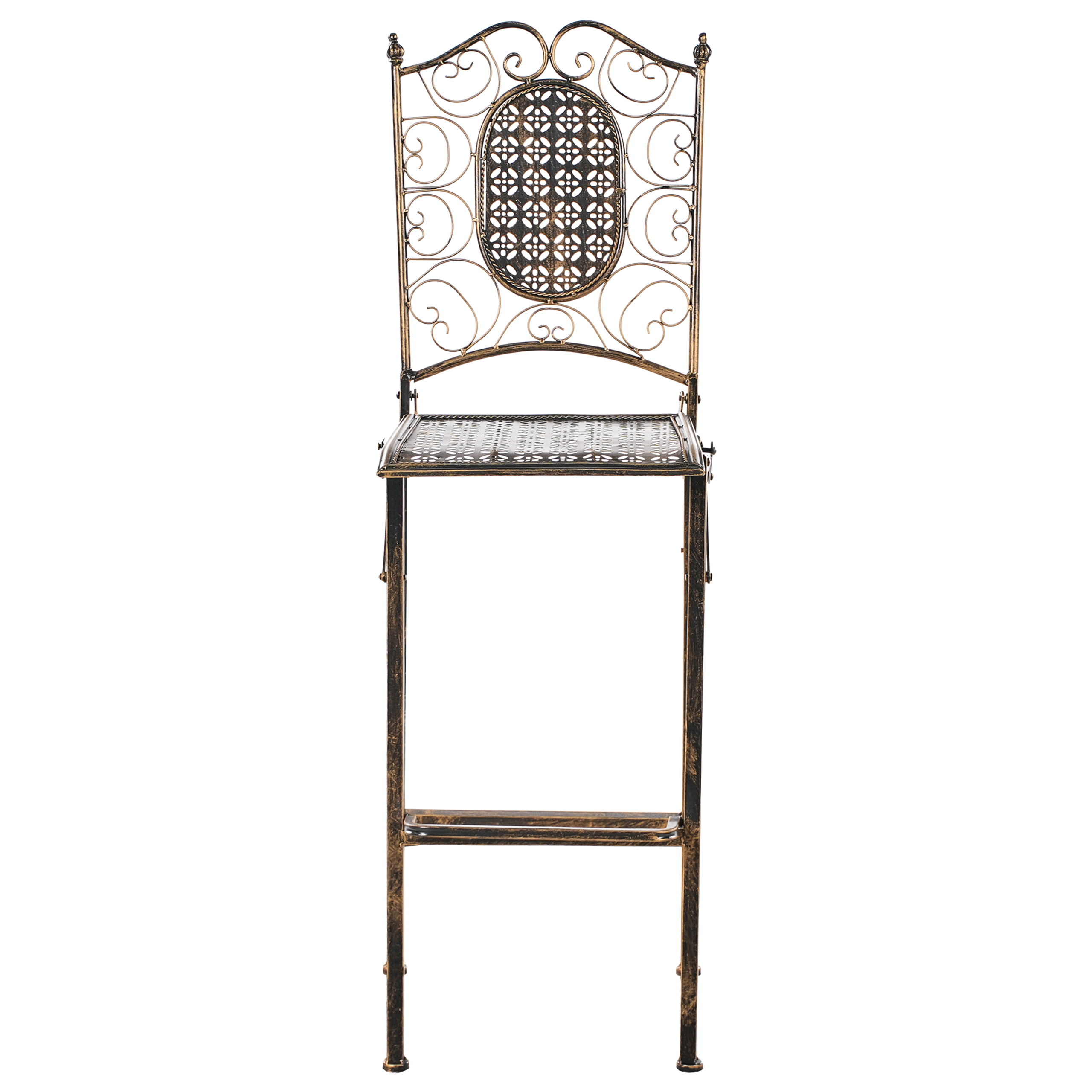 Set de 2 scaune de bar pentru exterior BORMIO Pliabil Metal Negru [5]