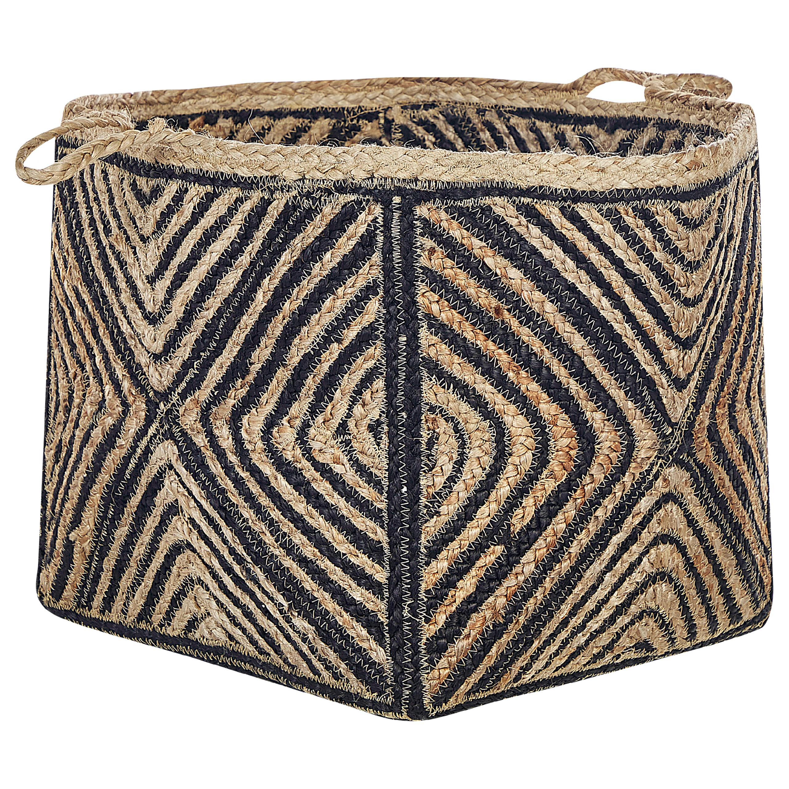 Mand jute naturel/zwart KOLHAPUR