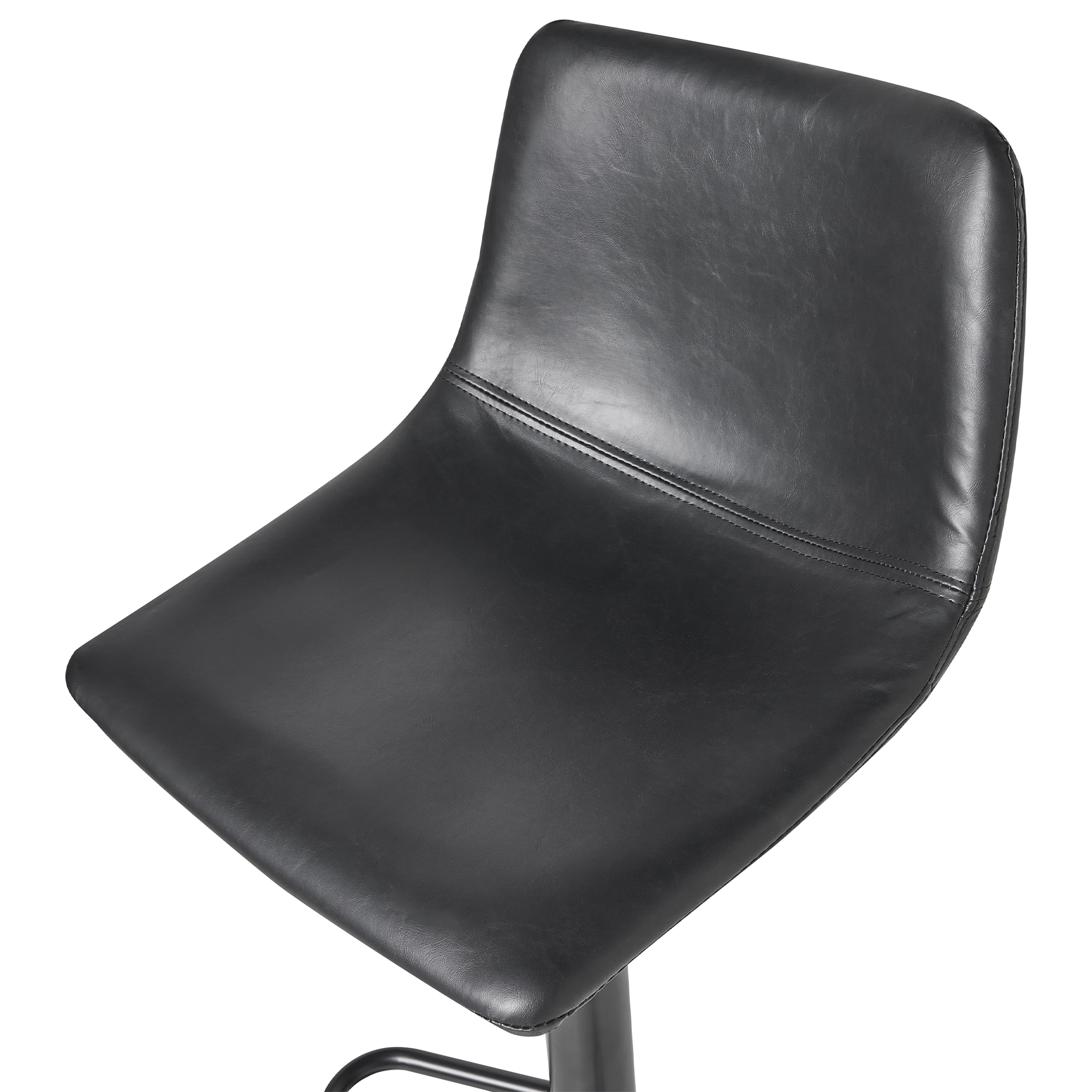 Set de 2 scaune de bar LEBRIJA Piele ecologică Pivotant Negru [8]