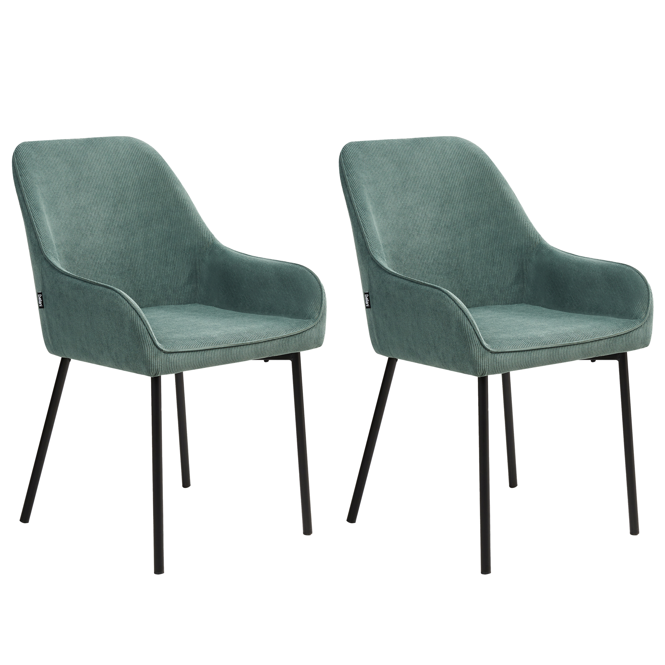 Set de 2 scaune dining LOVERNA Velur Verde [4]