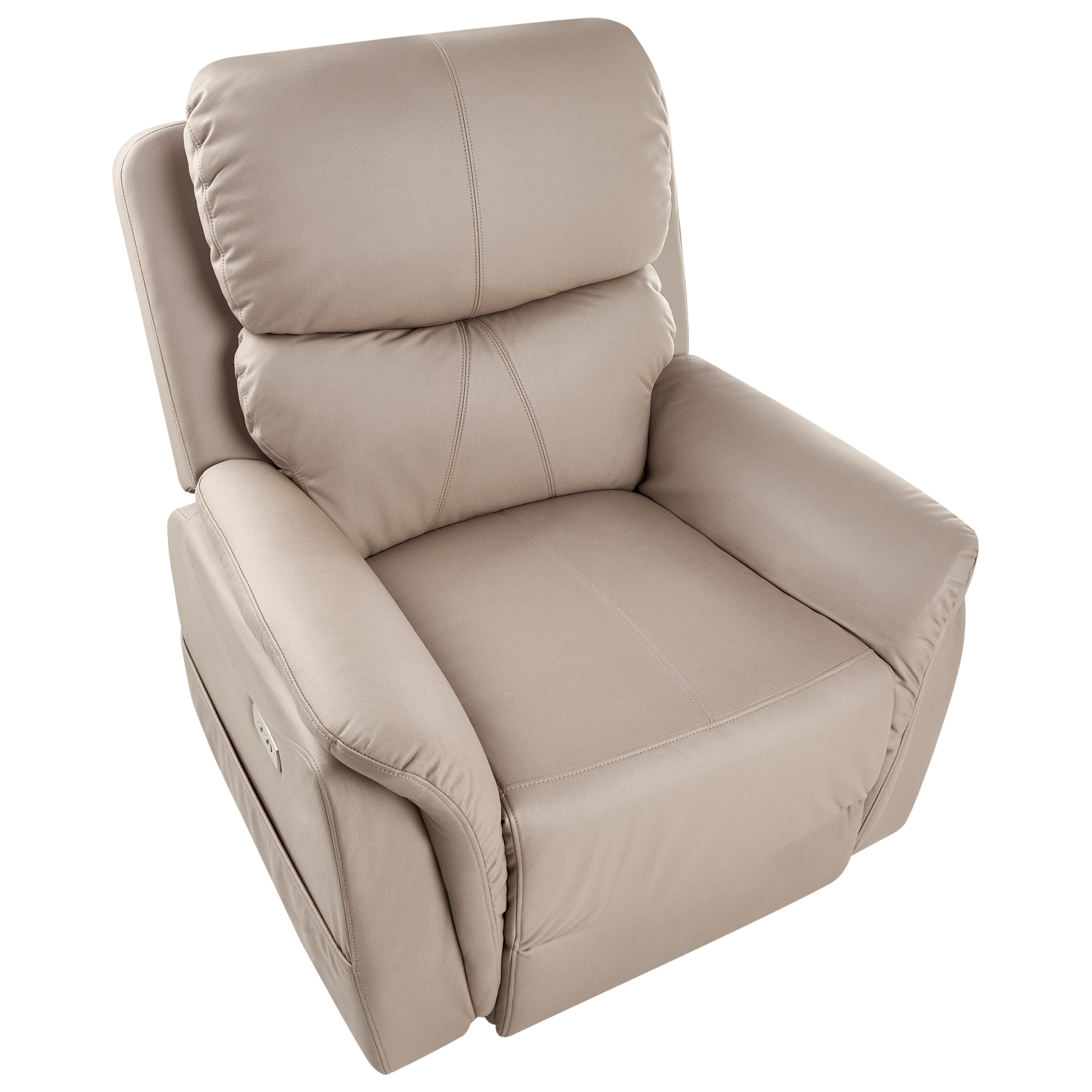 Fotoliu cu recliner electric GLORIE cu funcție de masaj Piele ecologică Taupe [6]