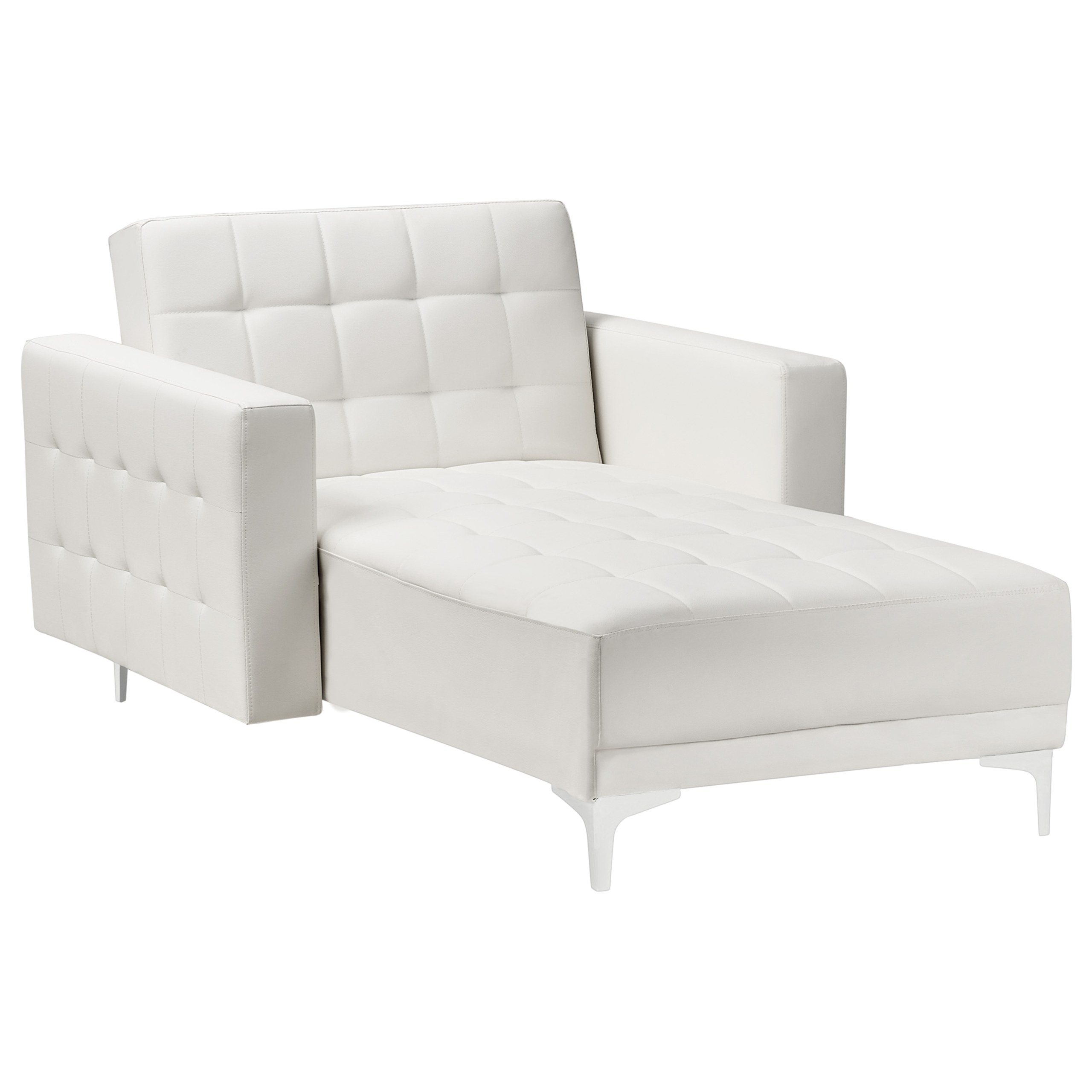 Chaise longue kunstleer wit ABERDEEN