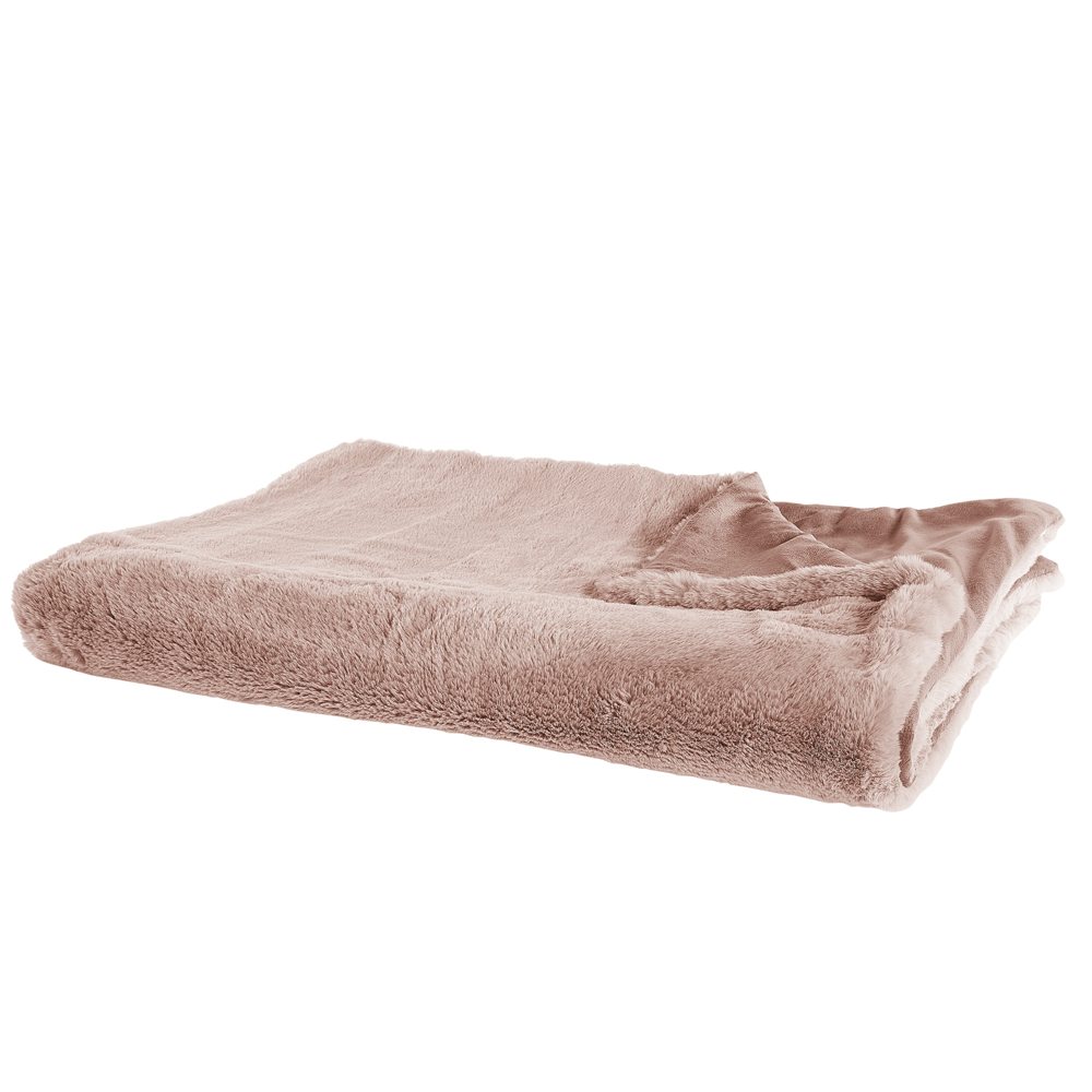 Image of Coperta Rosa Tessuto Poliestere 200 x 220 cm Soggiorno Lancio Pelliccia Soffice Decorazione Design Moderno