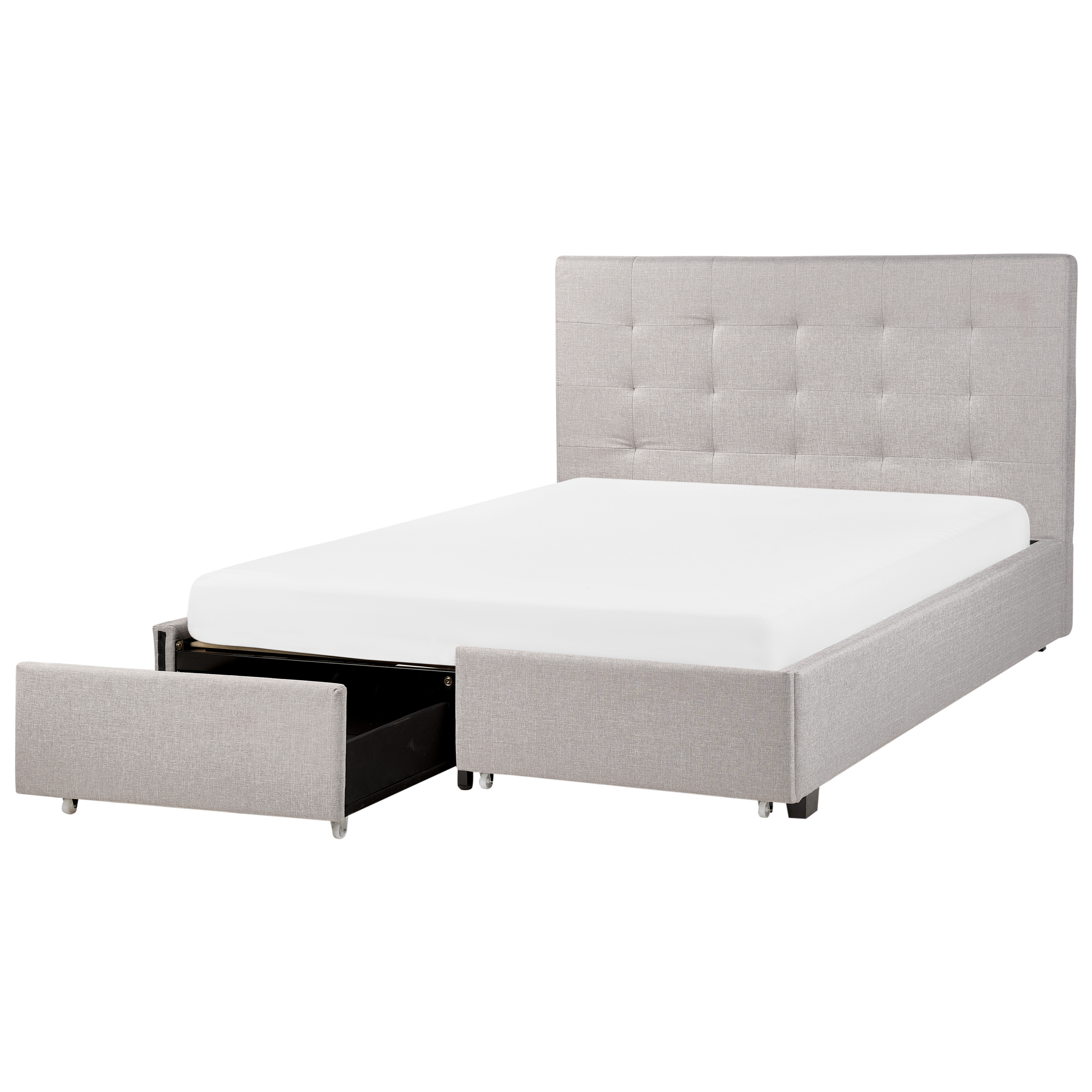 Bed met opbergruimte stof lichtgrijs 140 x 200 cm LA ROCHELLE