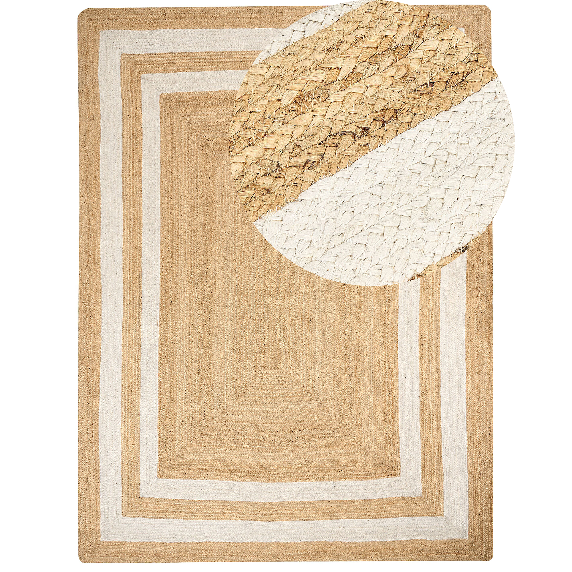 Vloerkleed jute beige 300 x 400 cm GEMEREK