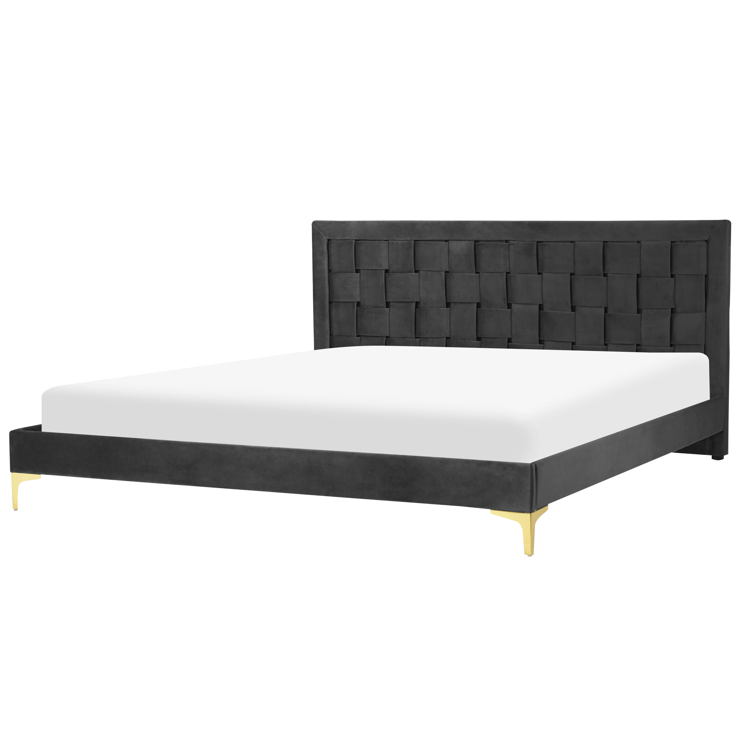 Bed fluweel zwart 180 x 200 cm LIMOUX