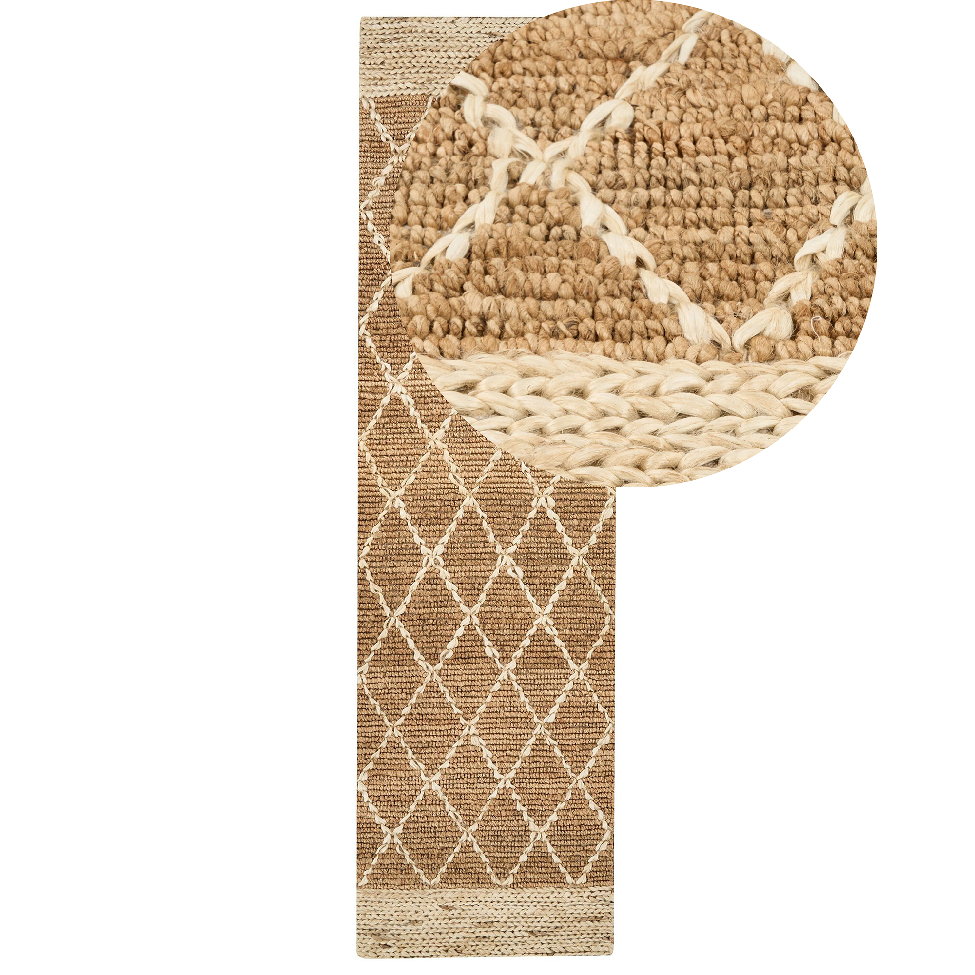 Vloerkleed jute beige 80 x 300 cm ZORAVA