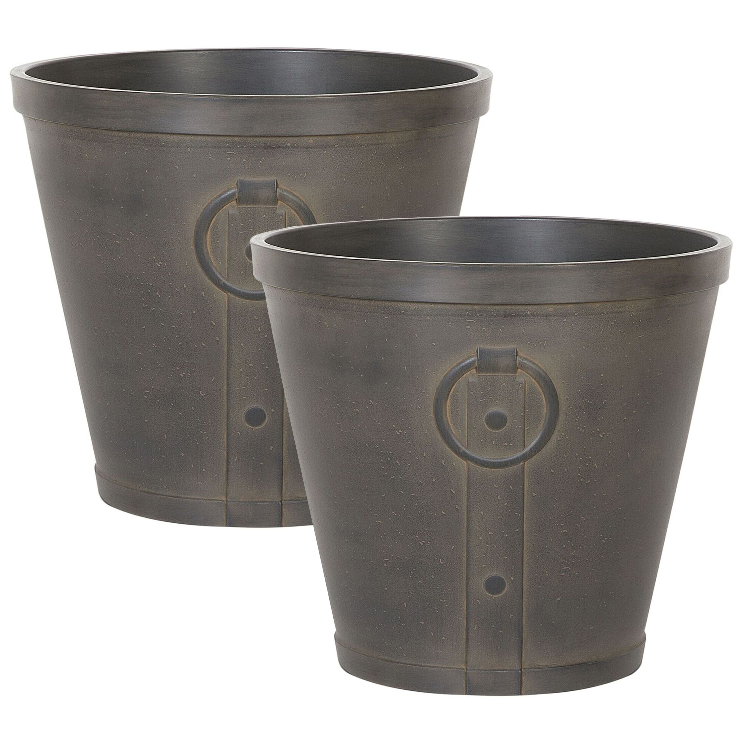 Bloempot set van 2 bruin ⌀ 45 cm VARI