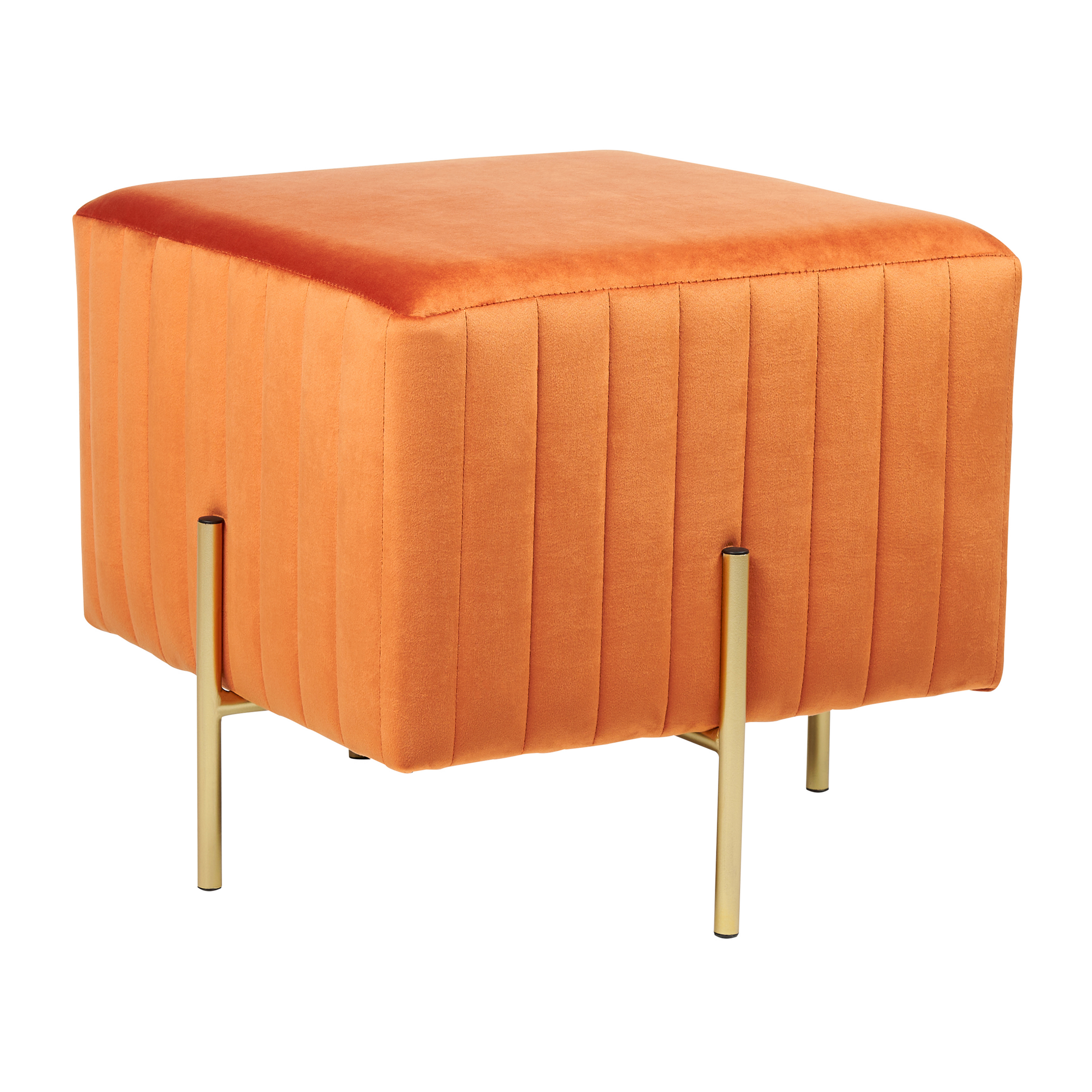 Poef fluweel oranje DAYTON