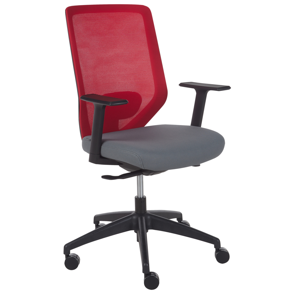 Image of Sedia da ufficio girevole e regolabile in altezza con rivestimento in rete rossa poltrona ufficio in casa