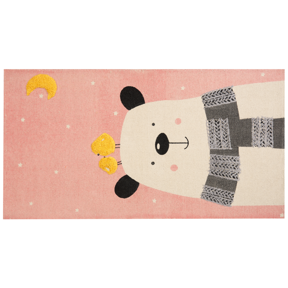 Image of Tappeto per aree multicolore con stampa di orsi 80 x 150 cm, a pelo basso, per la stanza dei giochi dei bambini