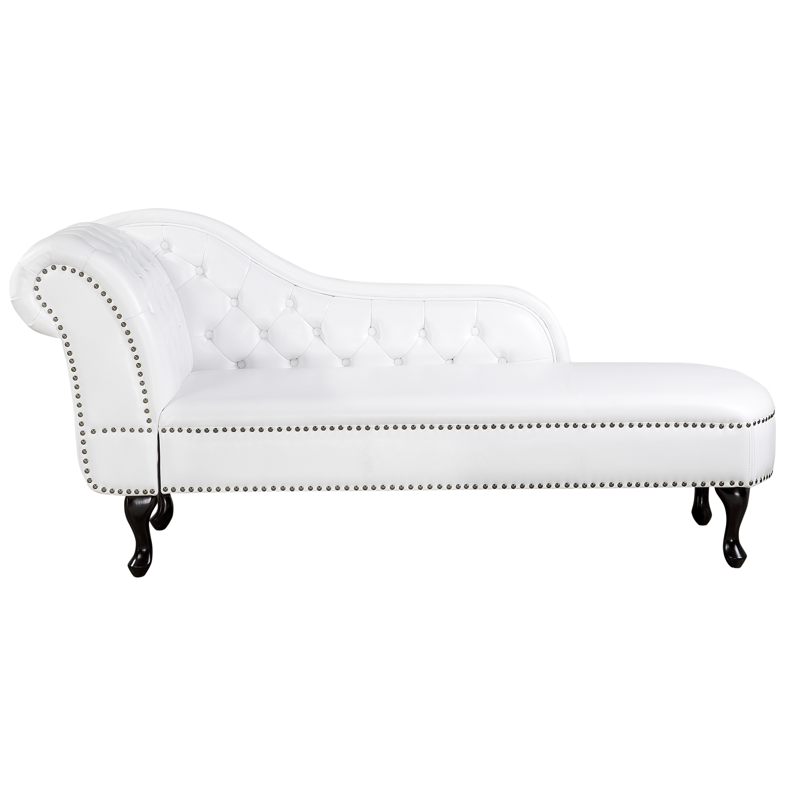 Chaise longue kunstleer wit linkszijdig NIMES