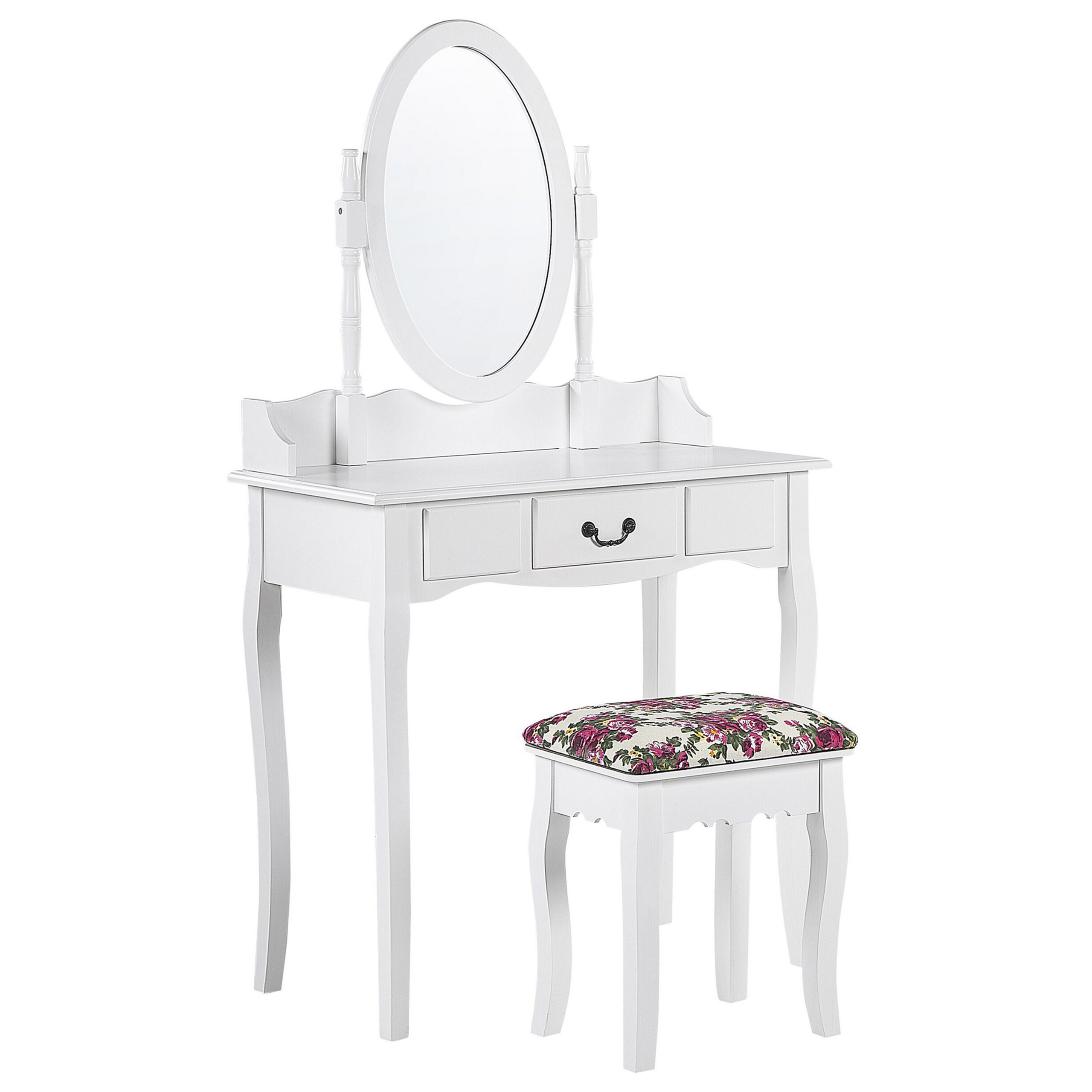 Kaptafel met kruk wit SOLEIL