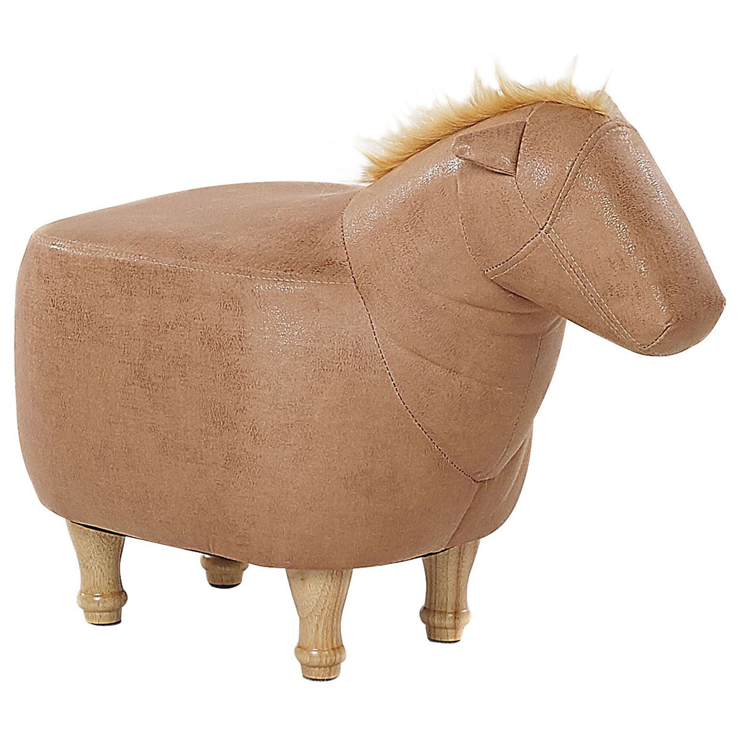 Hocker kunstleer zandbeige HORSE
