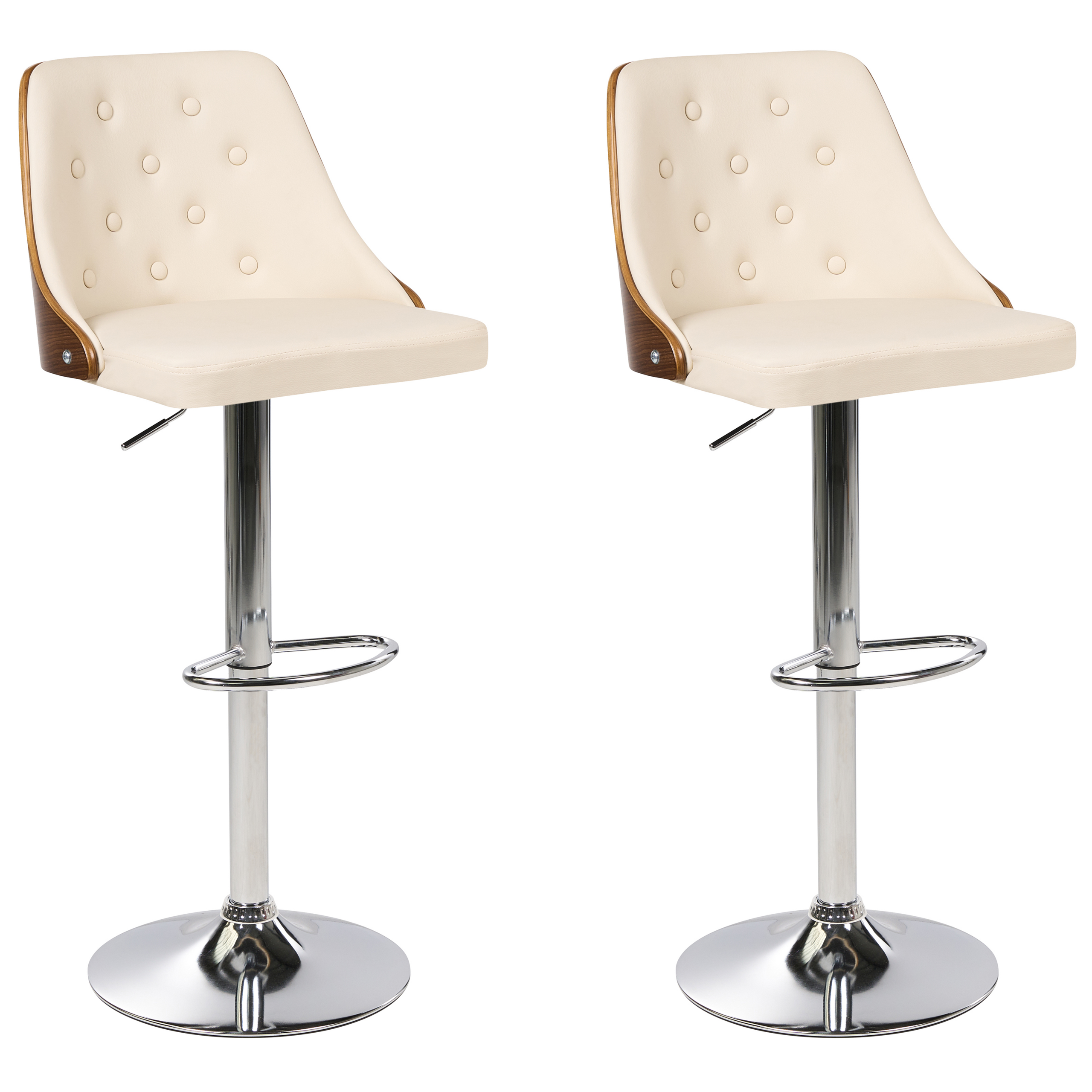 Draaikruk Set van 2 Kunstleer Beige VANCOUVER