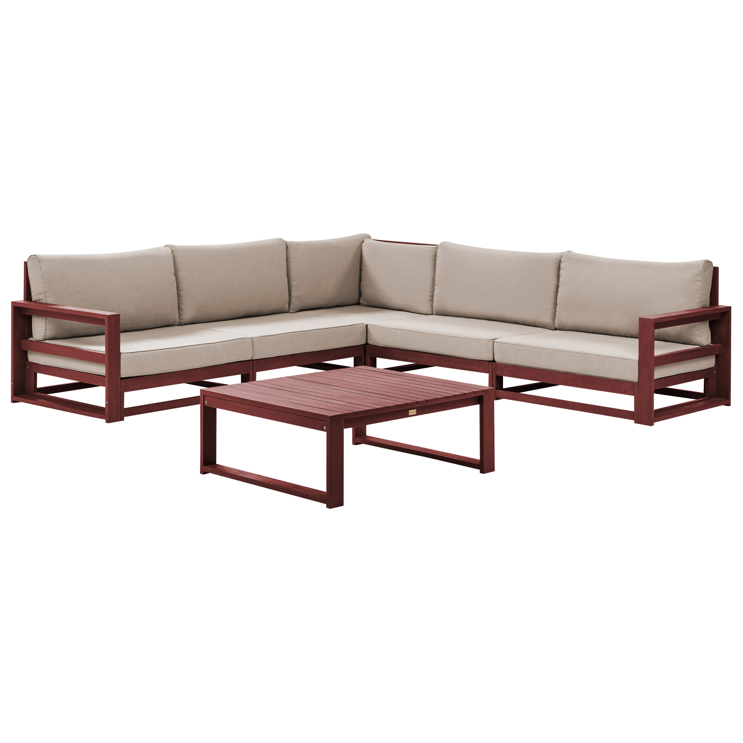 Loungeset Universeel Acaciahout Grijs Donkerrood TIMOR