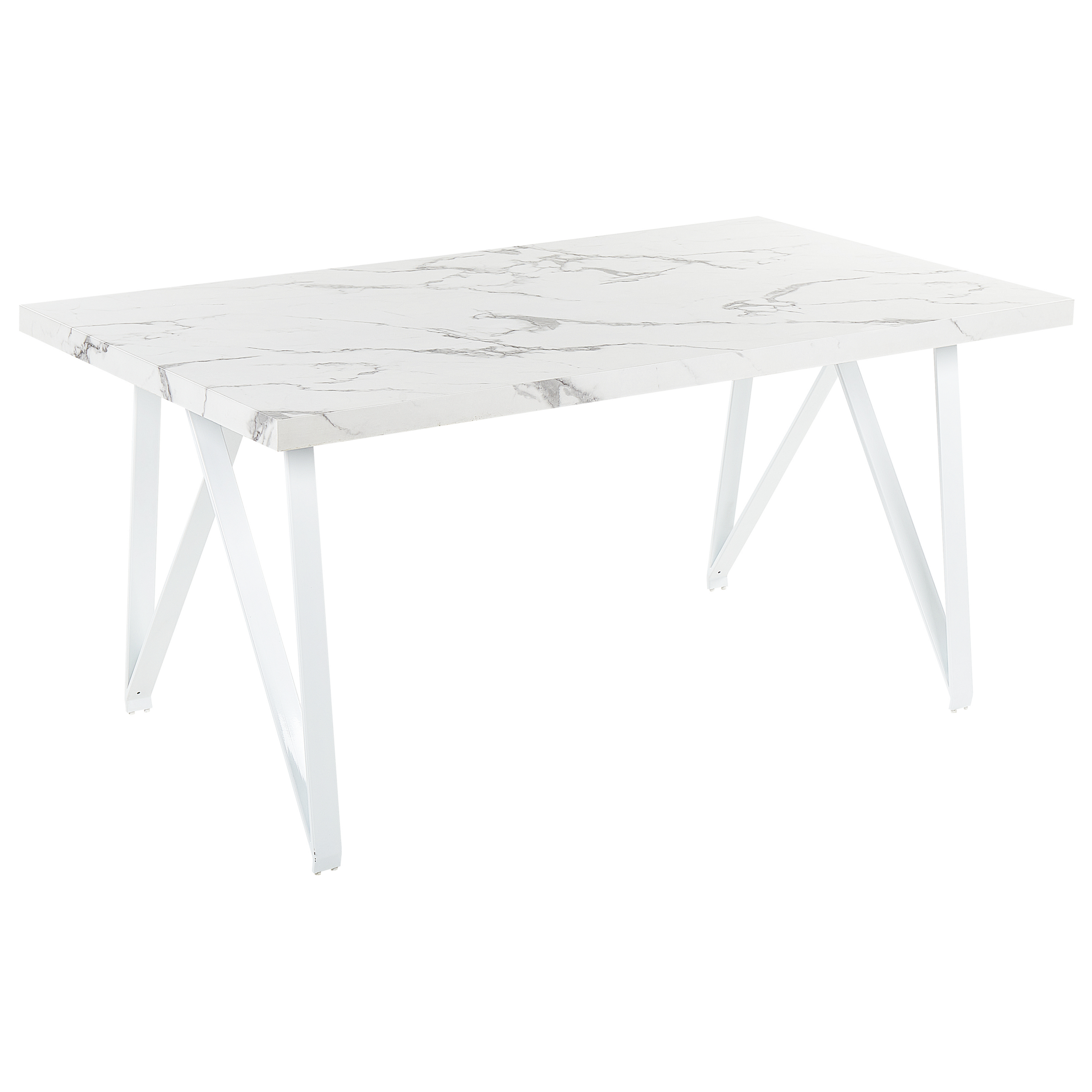 Eettafel MDF marmereffect wit 160 x 90 cm GRIEGER