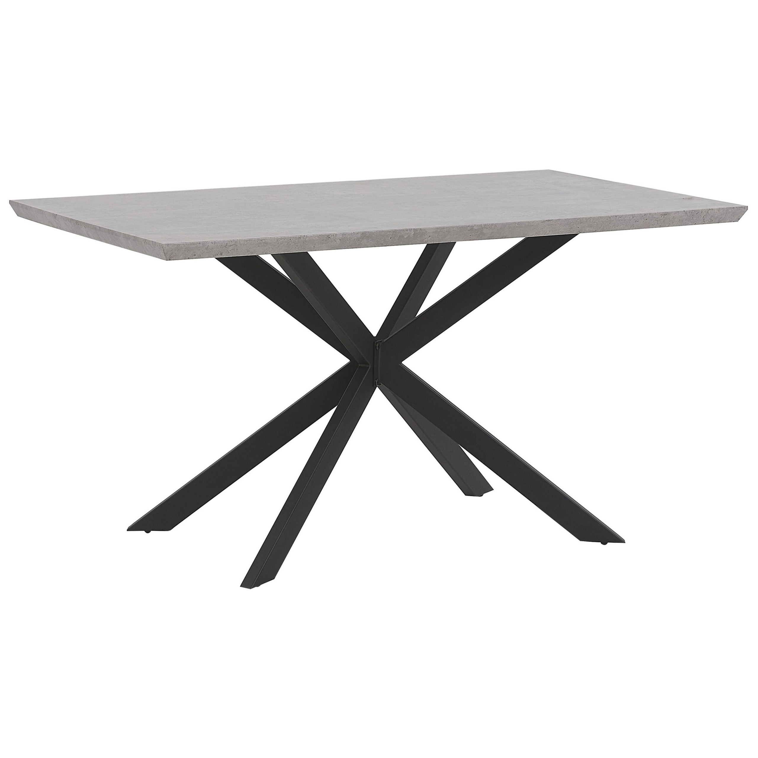 Eettafel MDF betonlook/zwart 140 x 80 cm SPECTRA