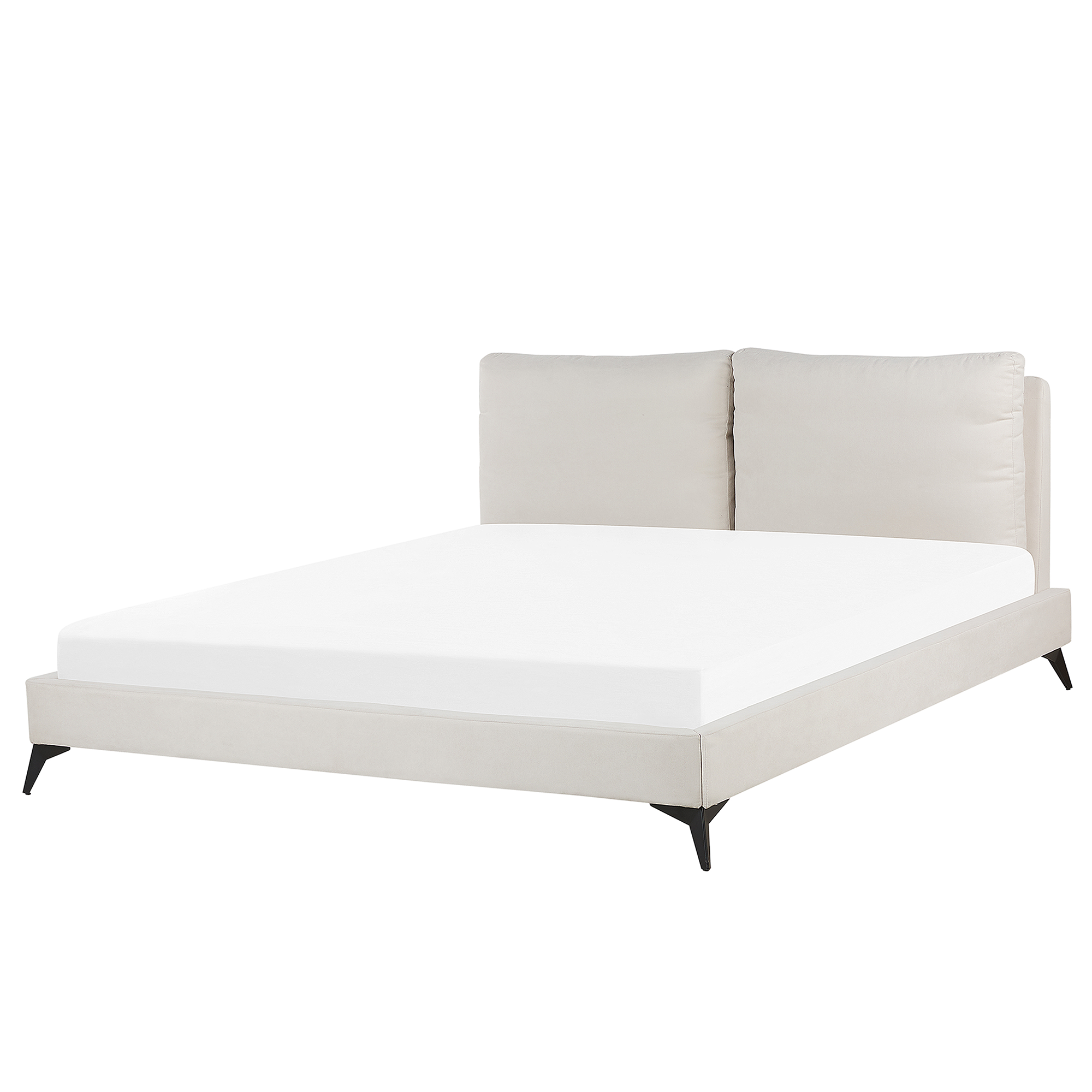 Bed chenille beige 180 x 200 cm MELLE