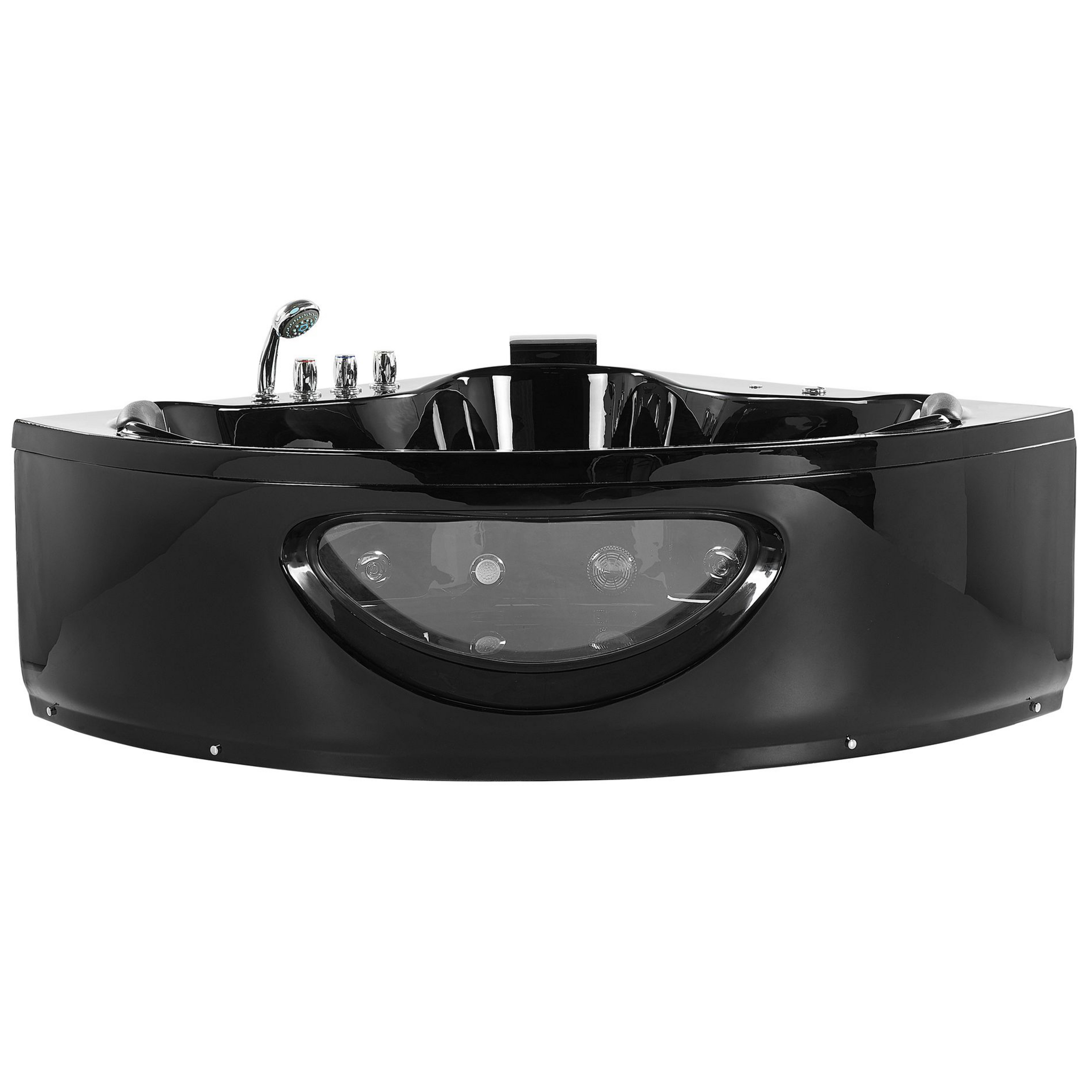 Hoekbad whirlpool LED zwart 190 x 150 cm TOCOA