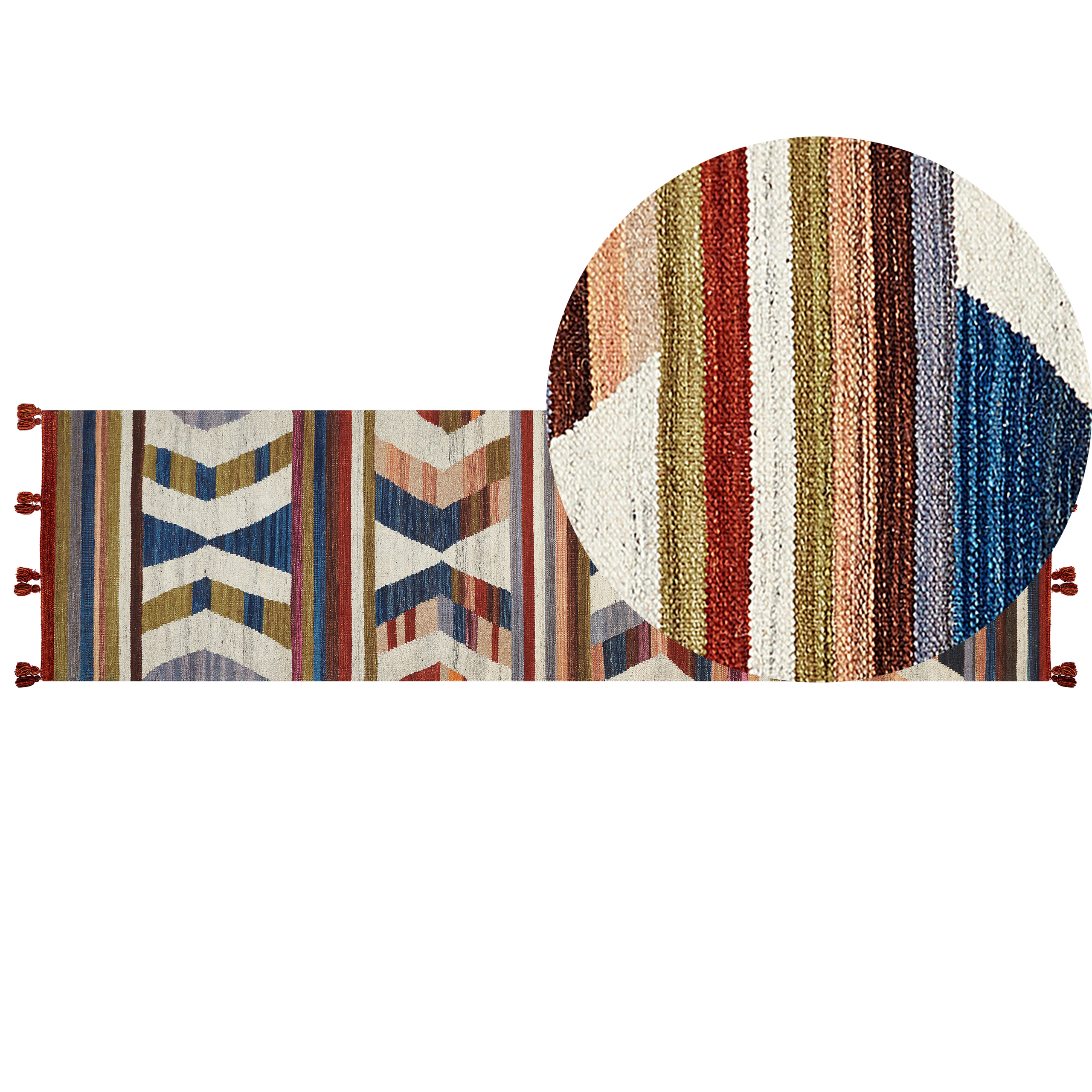 Vloerkleed kelim meerkleurig 80 x 300 cm MRGASHAT