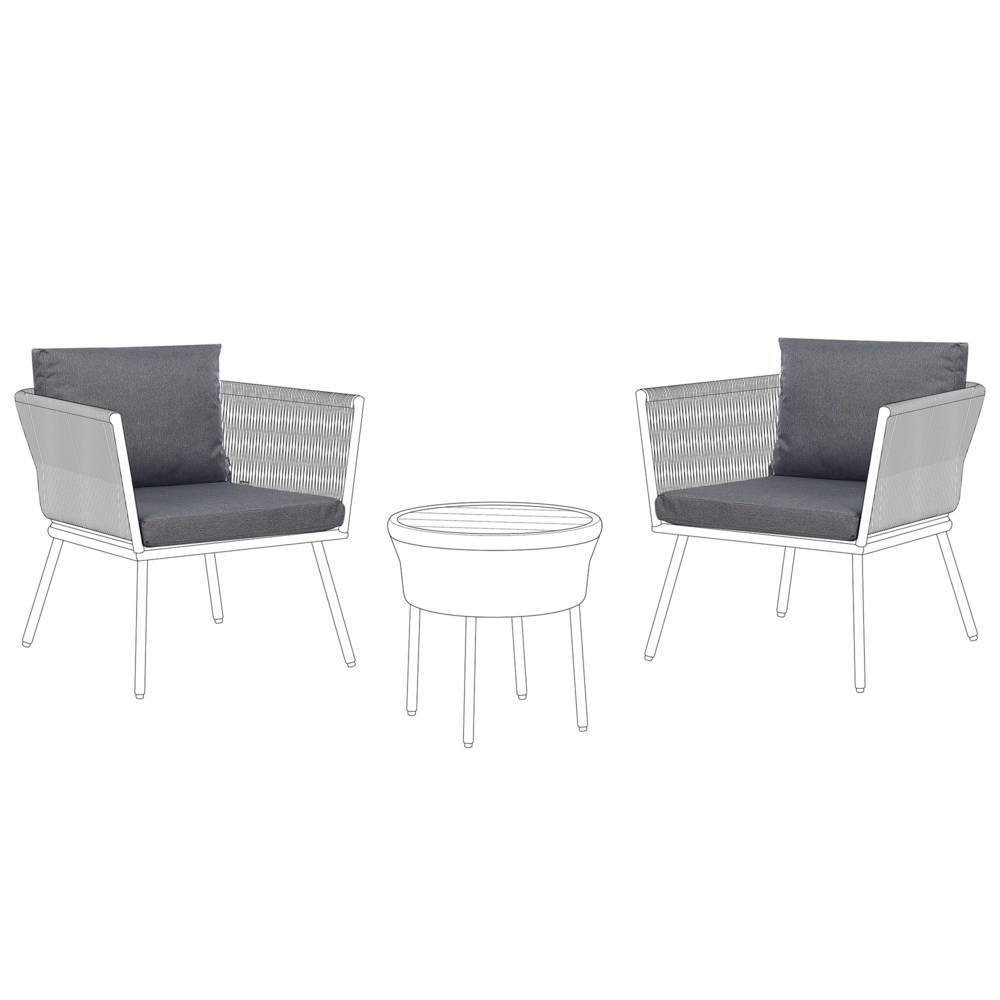 Image of Set di copricuscini per esterni per seduta e schienale Grigio UV Resistente stile minimalista
