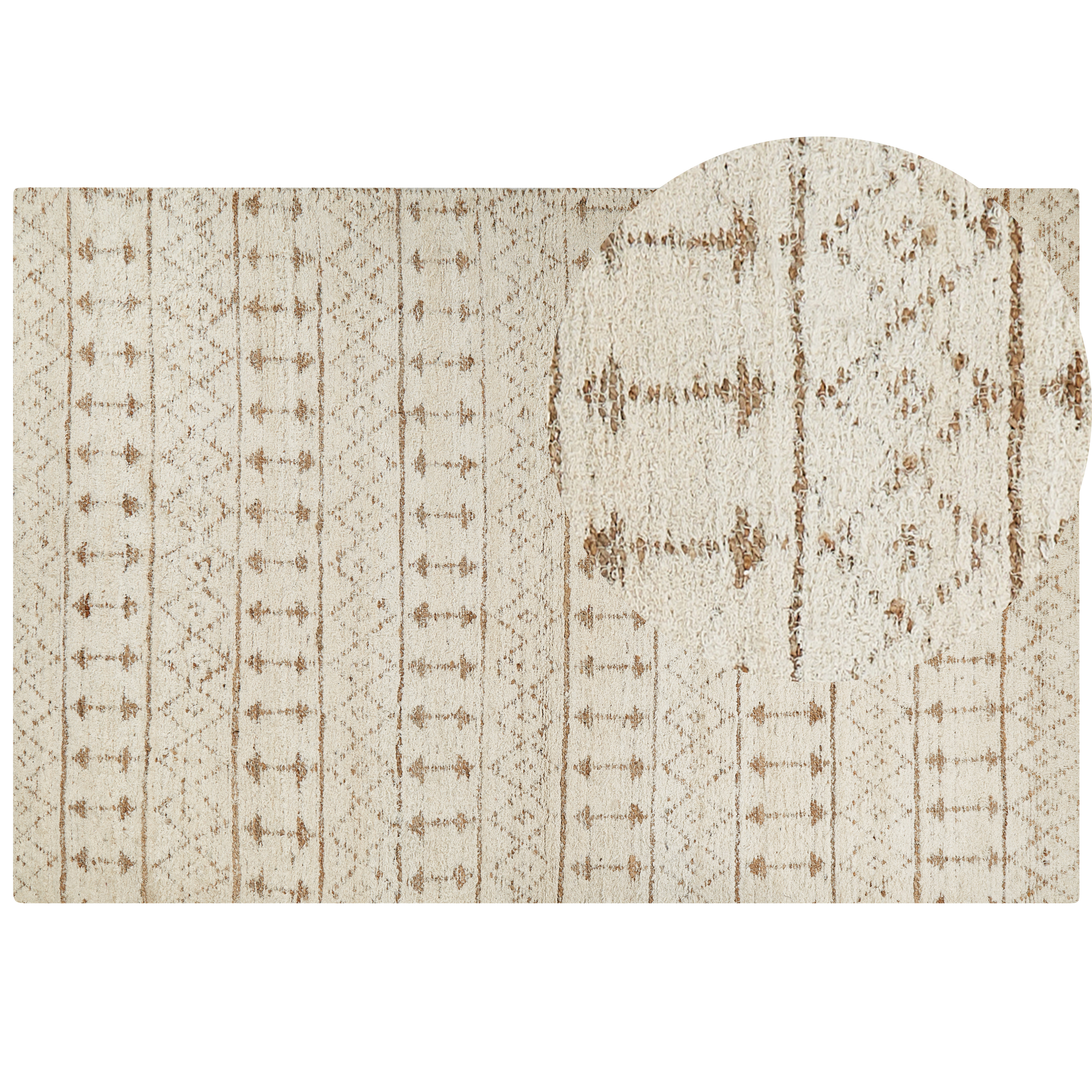Vloerkleed hennep beige 200 x 300 cm SANAO