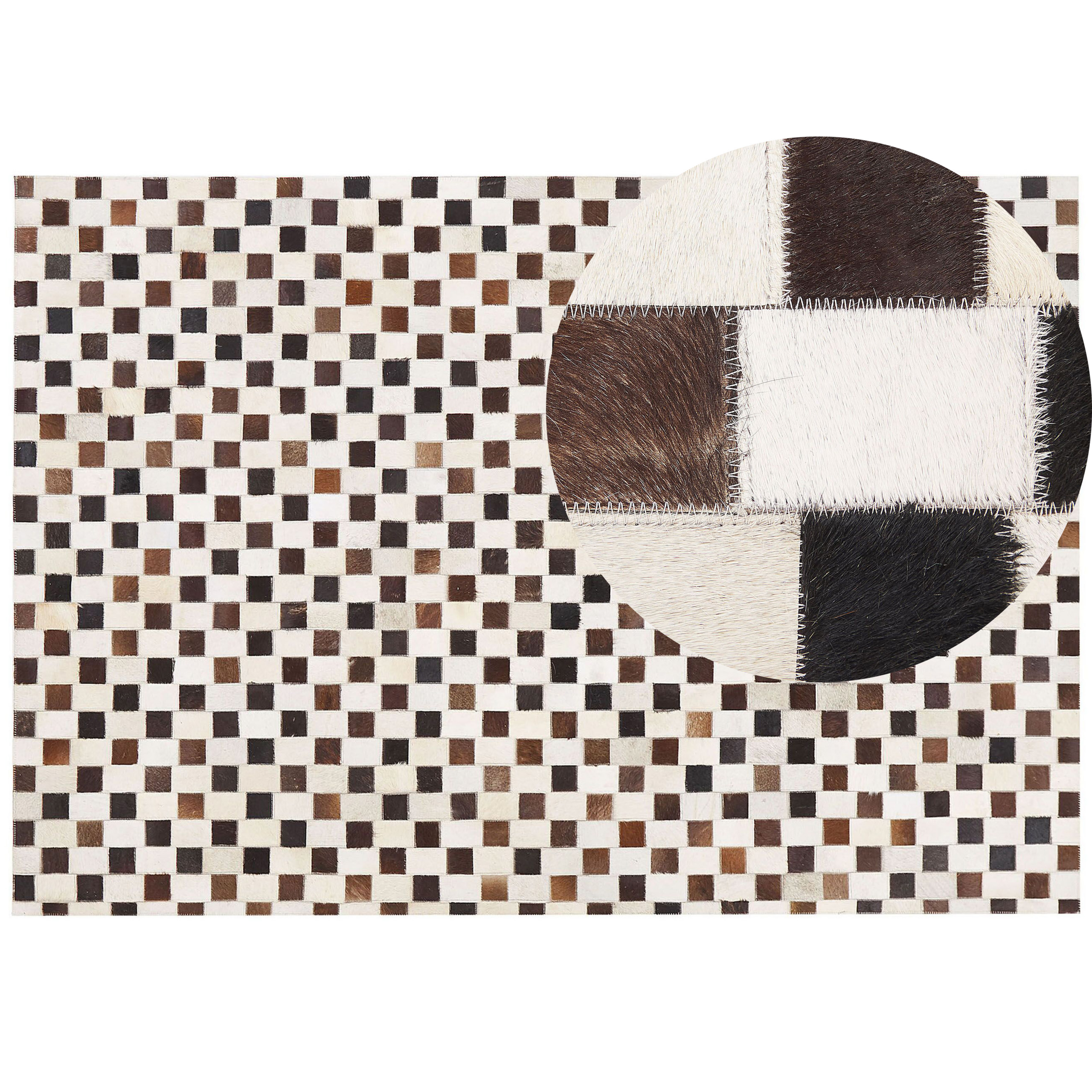 Vloerkleed patchwork beige/bruin 160 x 230 cm KAYABEY