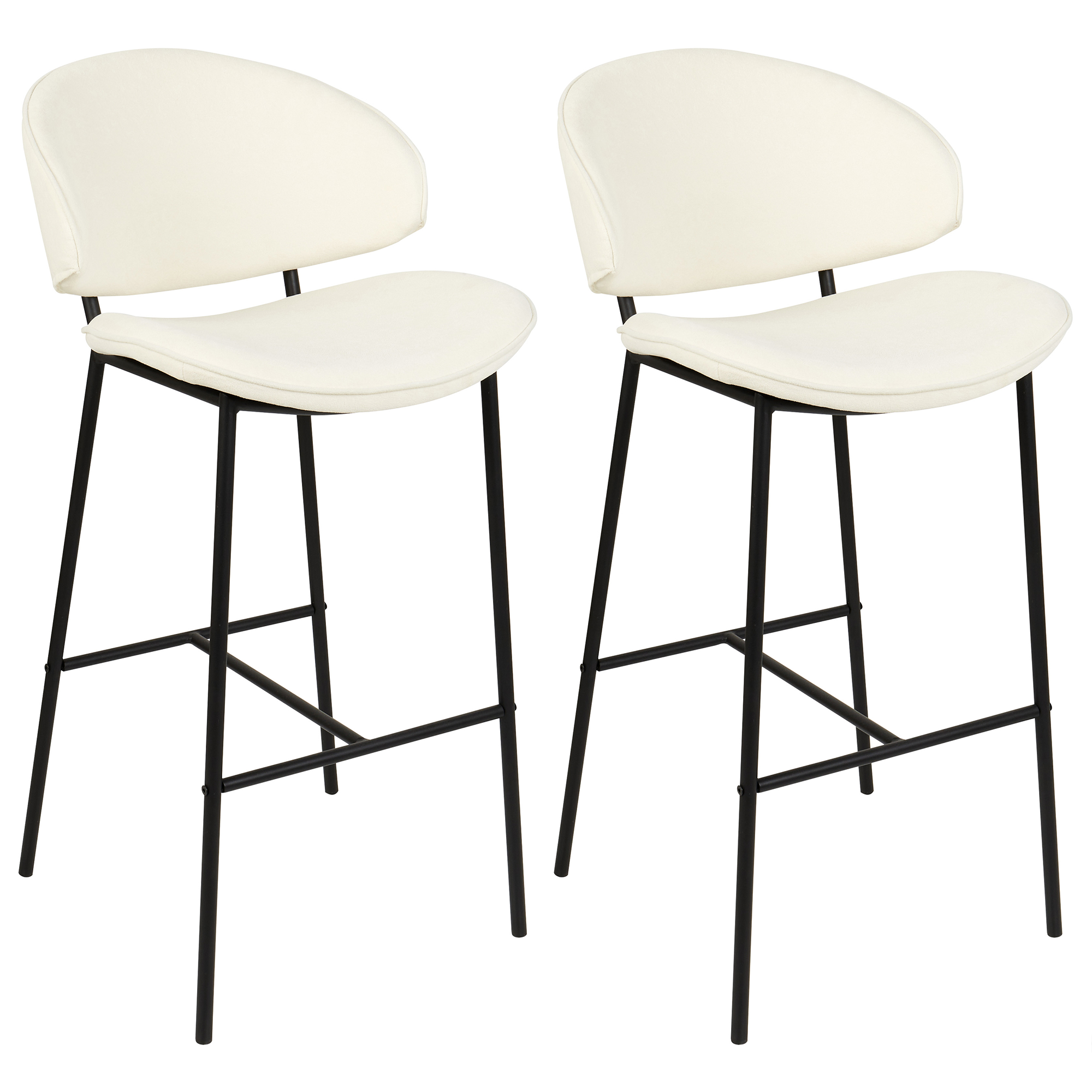 Barkruk Set van 2 Stof Crème KIANA