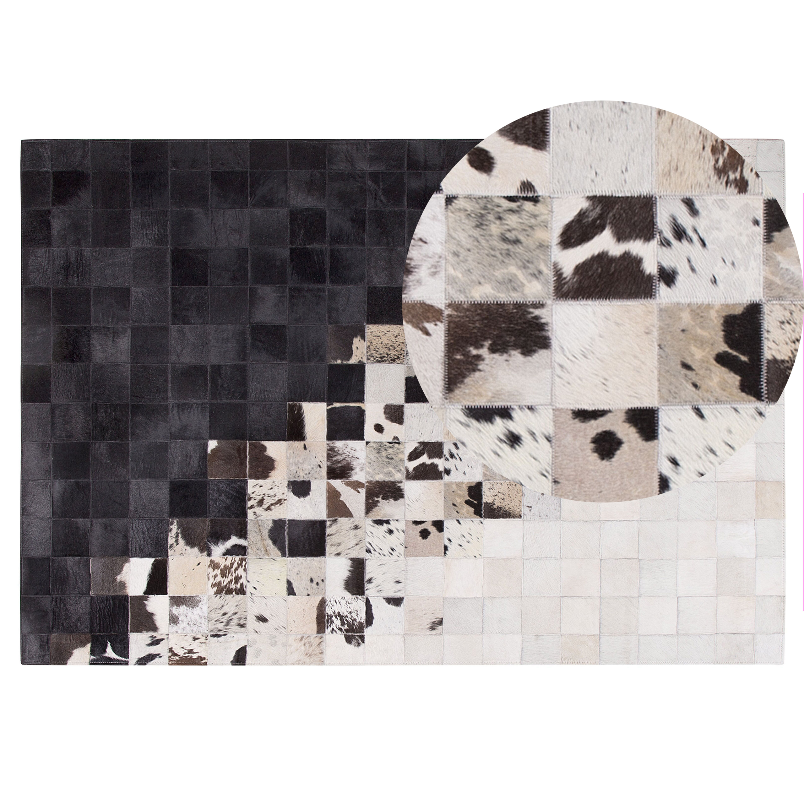 Vloerkleed patchwork wit/zwart 140 x 200 cm KEMAH