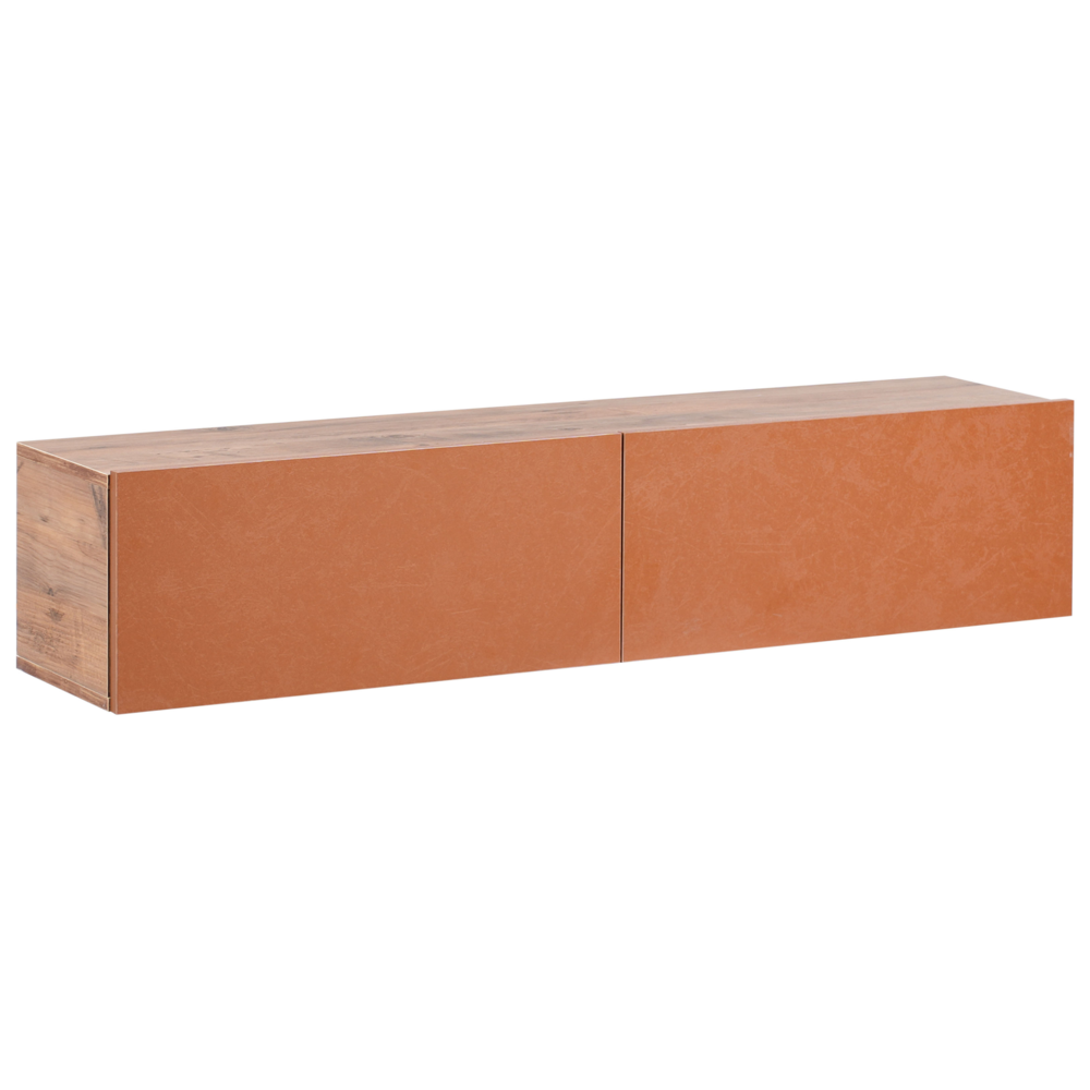 Mobile Porta TV a parete rosso 140 cm fino a 70ʺ 2 porte Design minimalista Soggiorno