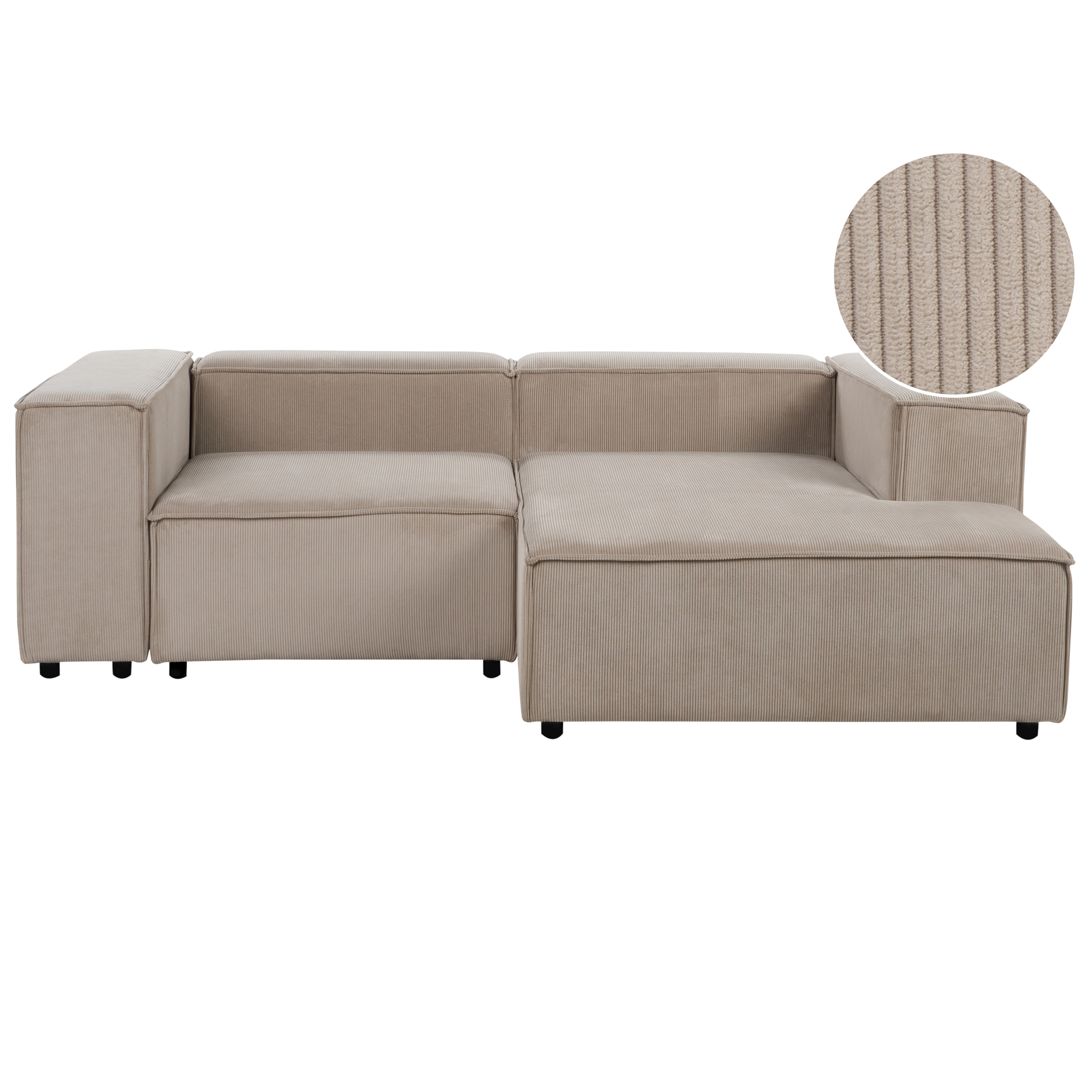 Modulaire tweezitsbank corduroy lichtbruin linkszijdig APRICA