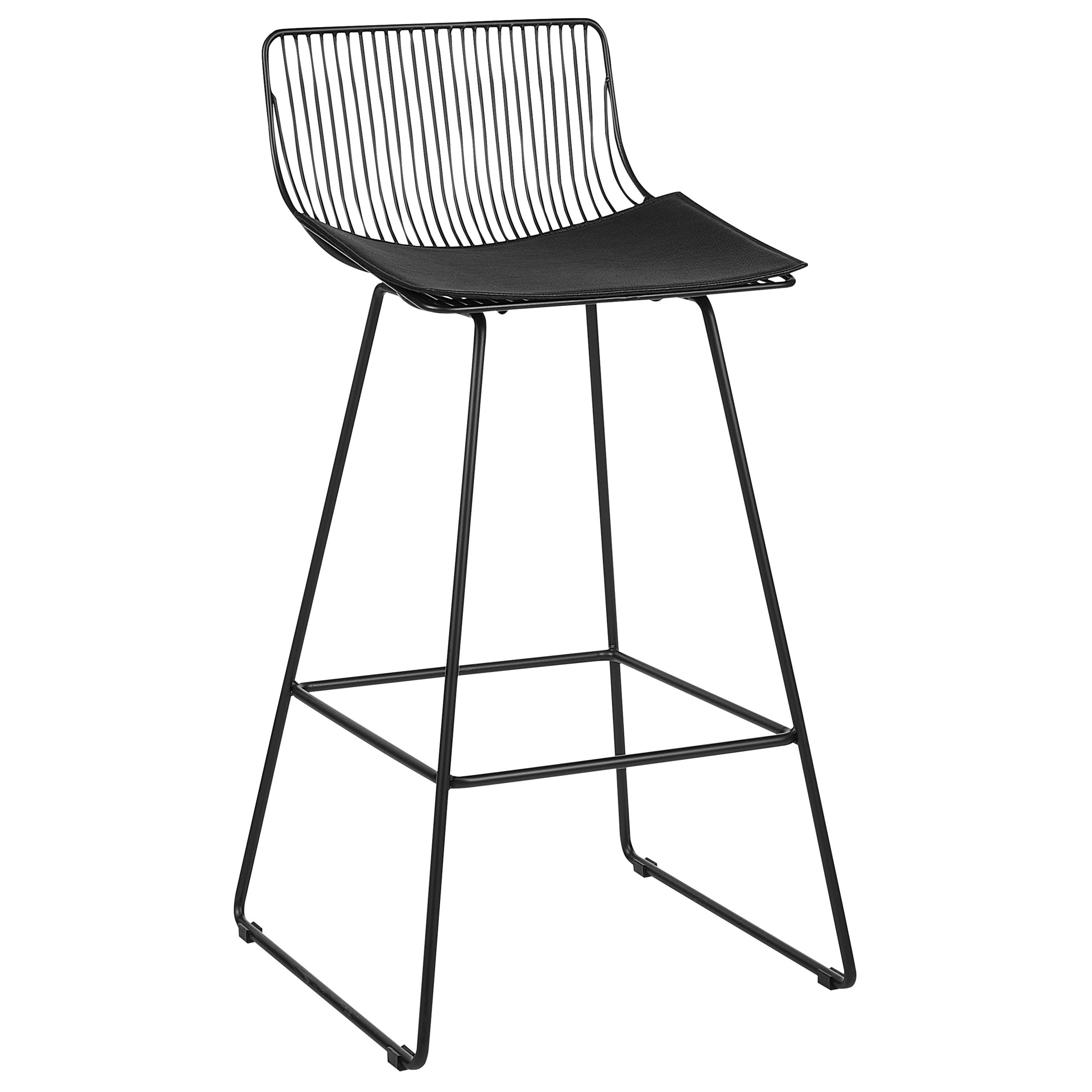 Set of 2 Bar Chairs FREDONIA Metal Black [4]