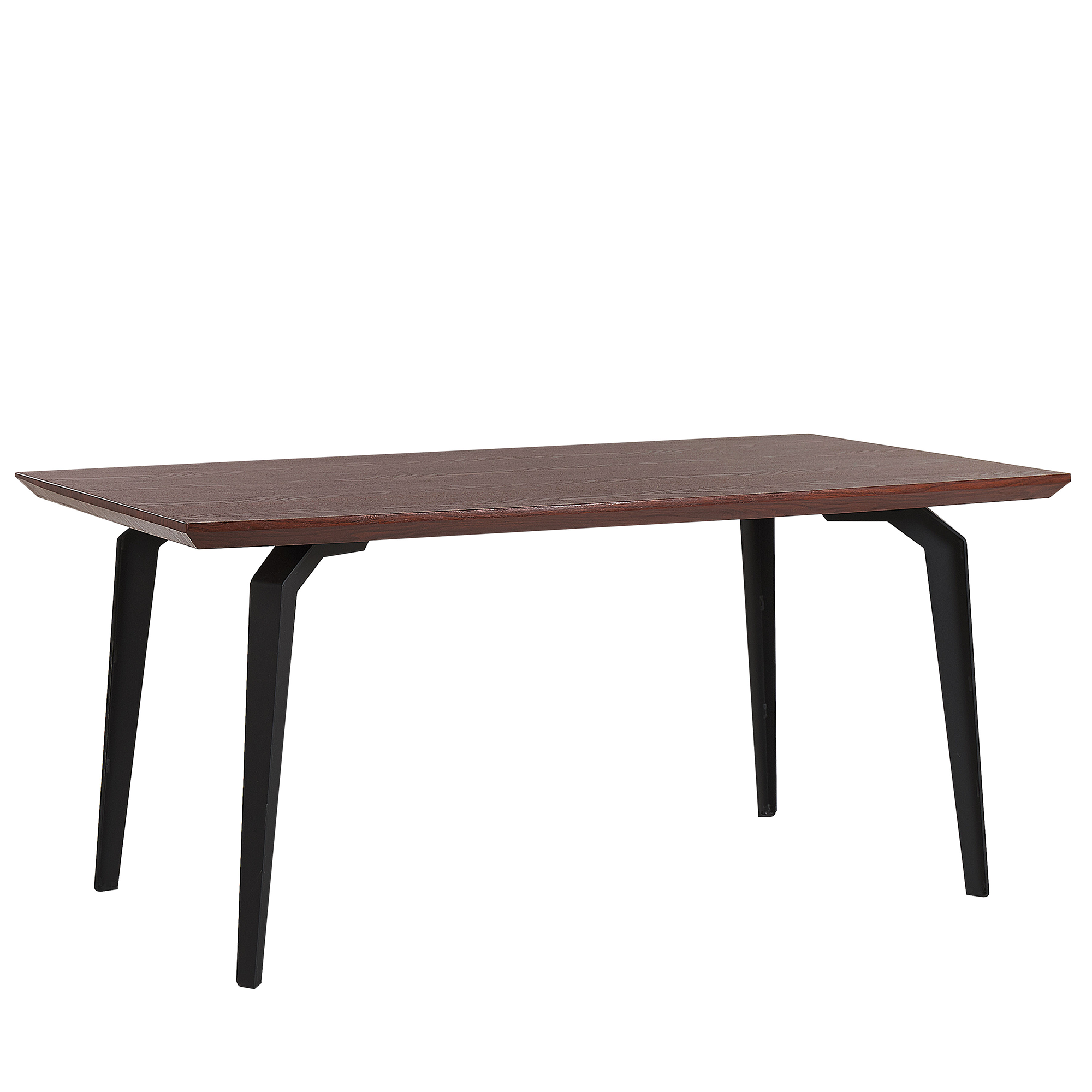 Eettafel MDF donkerbruin/zwart 160 x 90 cm AMARES