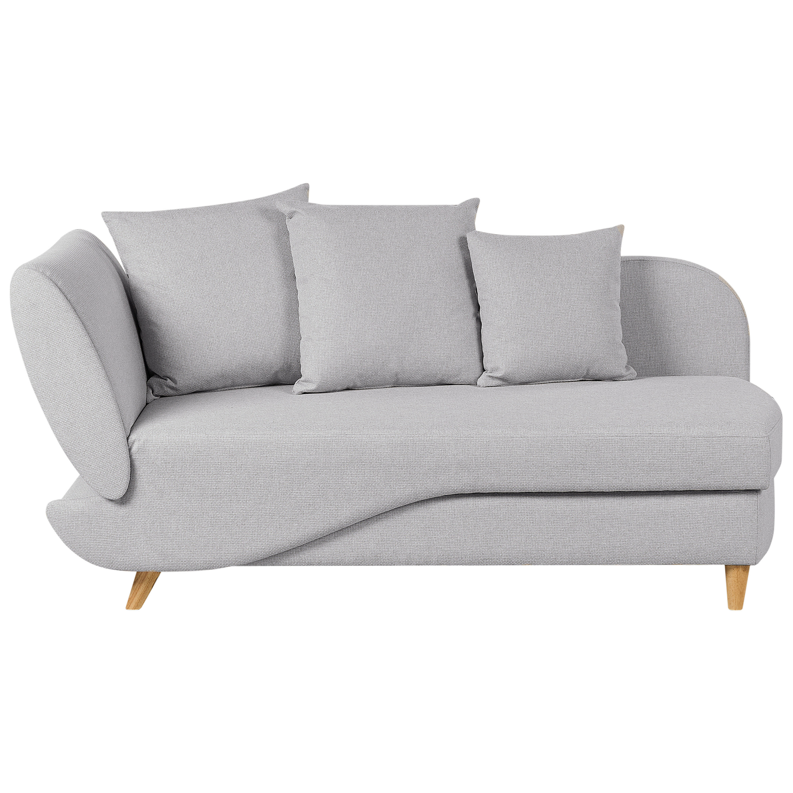 Chaise longue met opbergruimte stof lichtgrijs MERI II