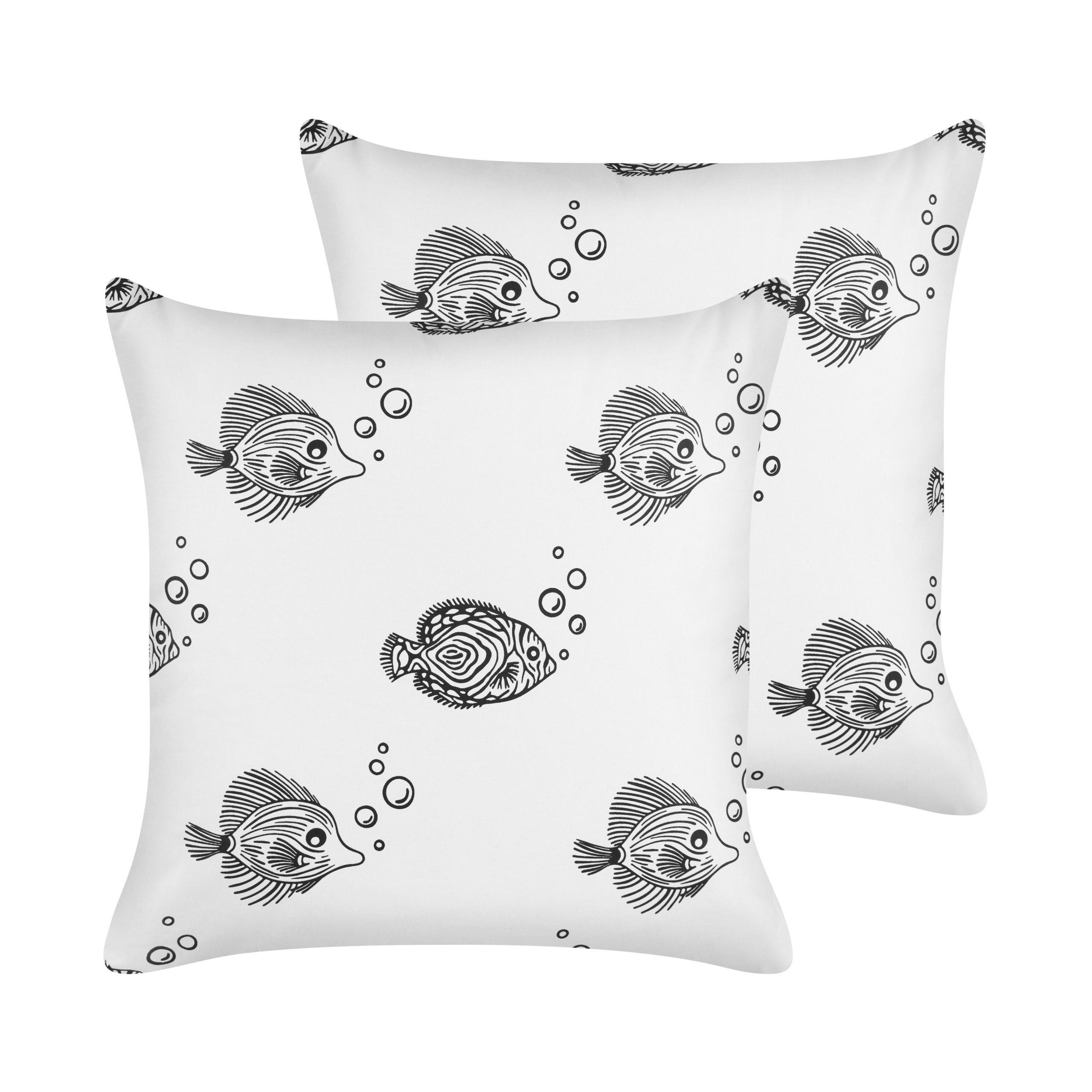Set van 2 kussens Katoen Wit TWEEDIA 45 x 45 cm