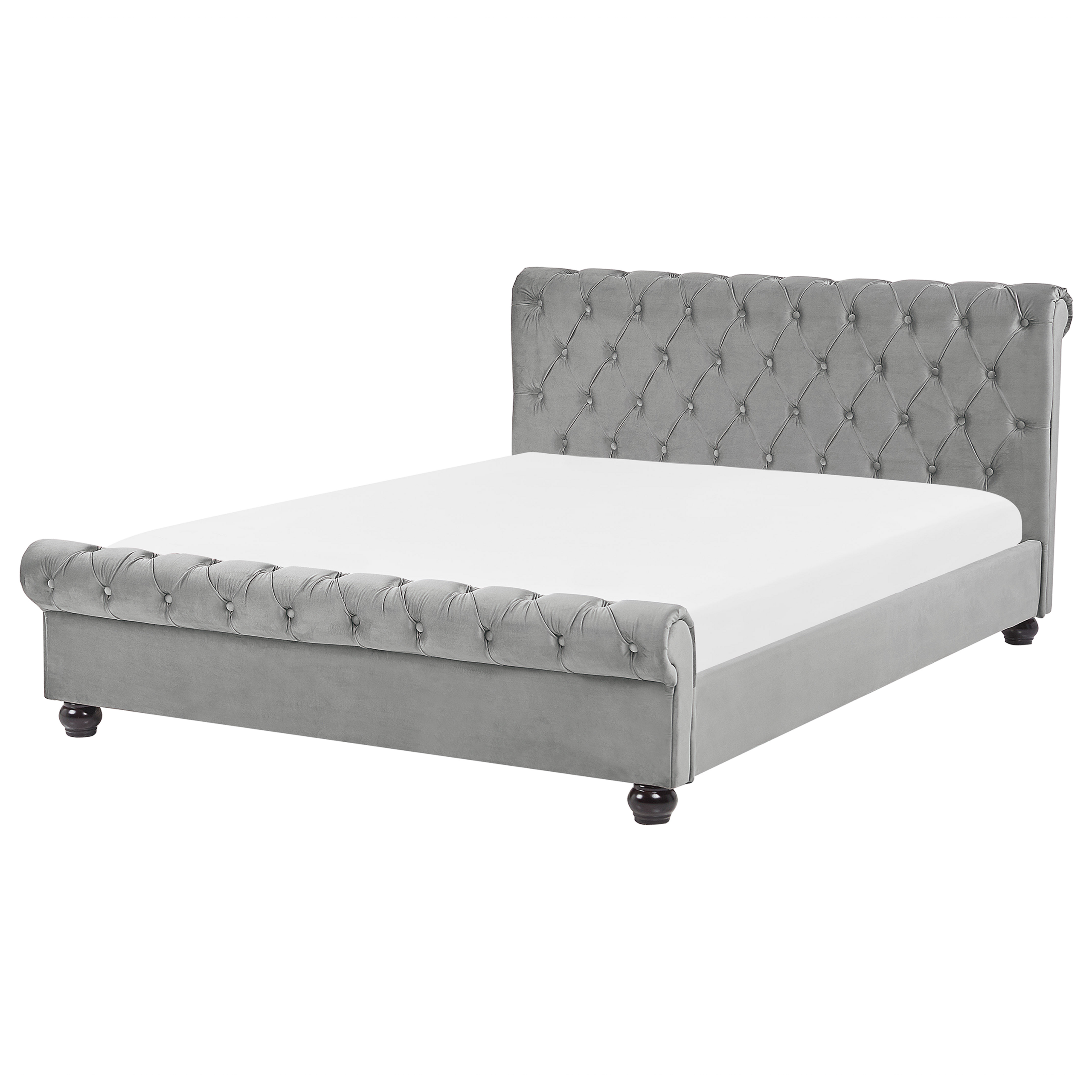 Waterbed fluweel lichtgrijs 140 x 200 cm AVALLON
