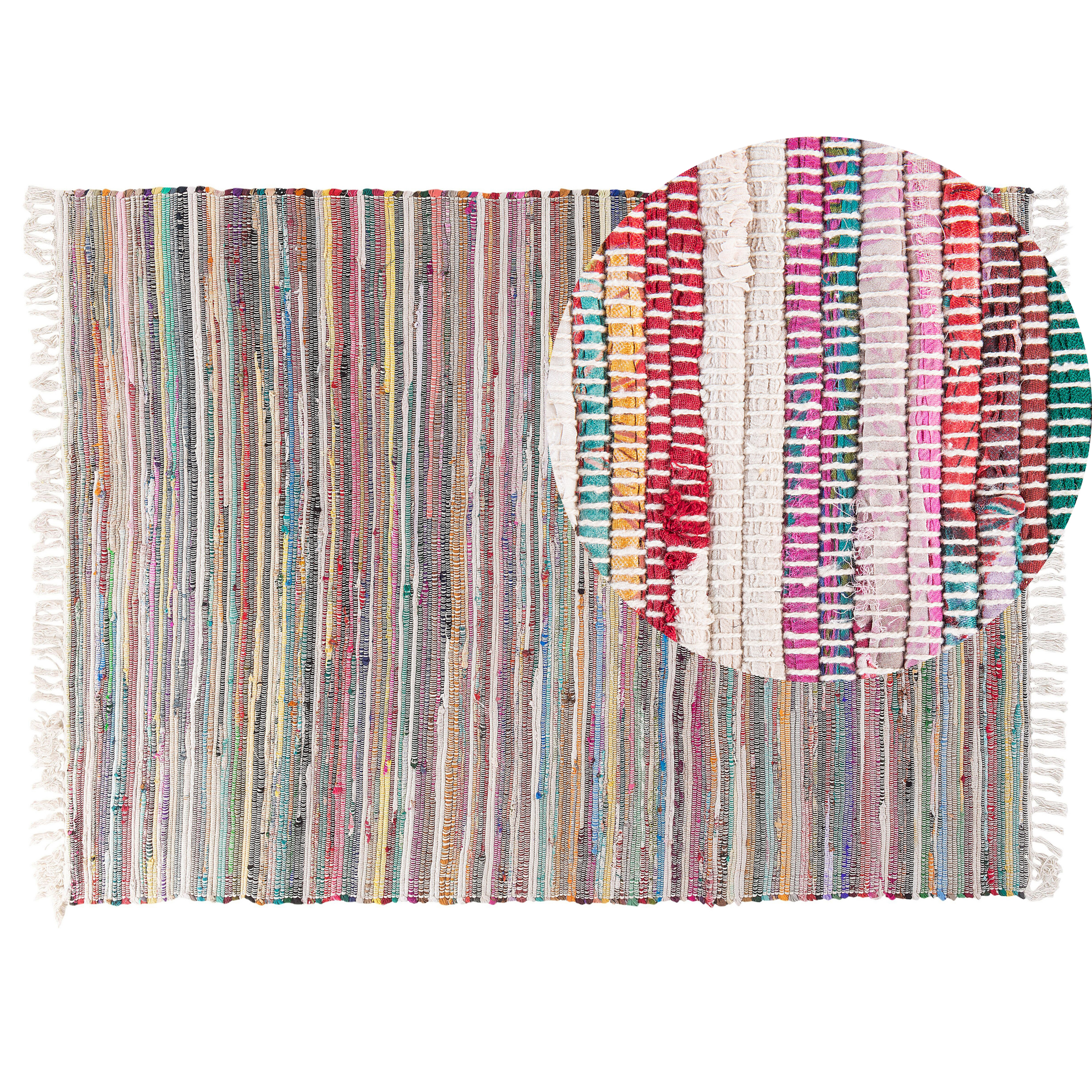 Vloerkleed polyester wit/multicolor 140 x 200 cm DANCA