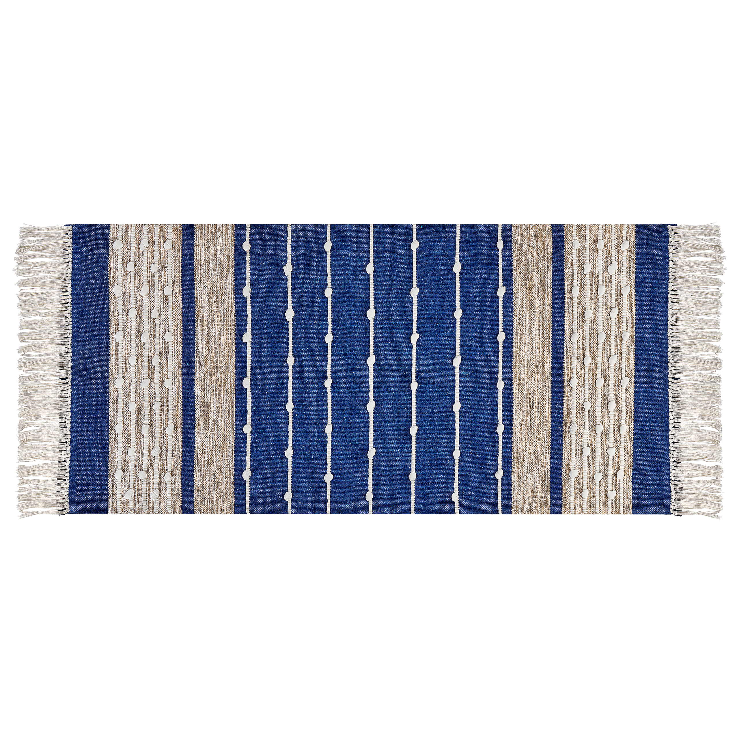 Vloerkleed katoen blauw/beige 80 x 150 cm KONDHALI