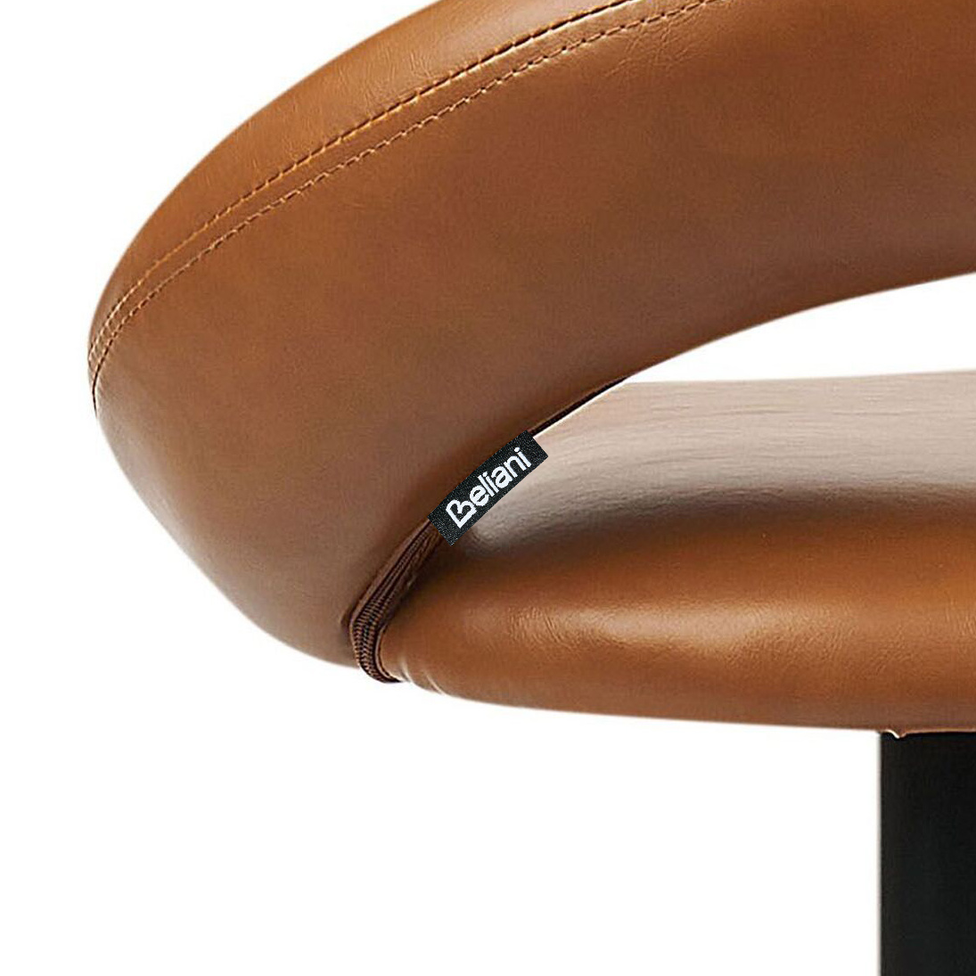 Set de 2 scaune de bar PEORIA Piele ecologică Pivotant Maro auriu [9]