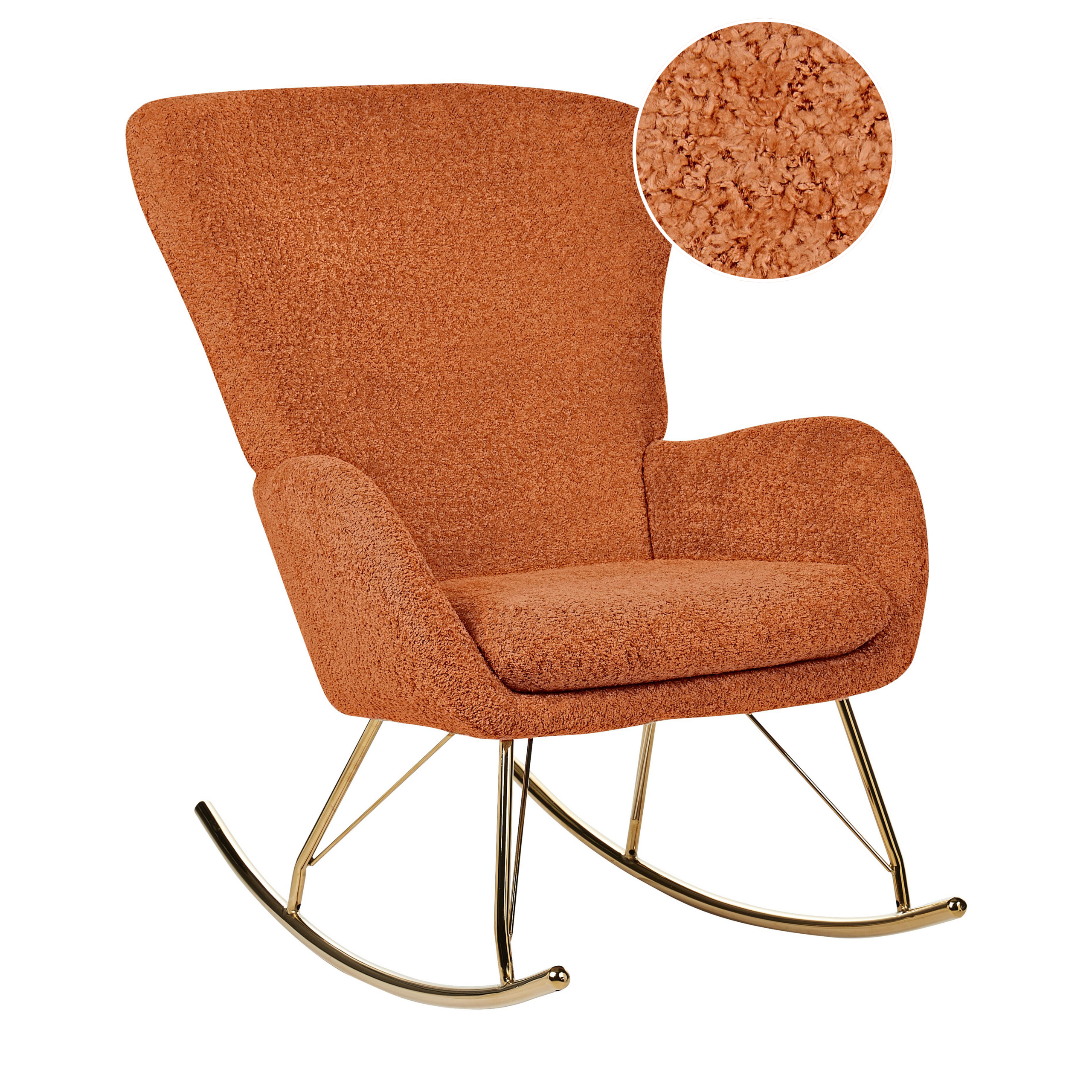 Schommelstoel Bouclé Oranje ANASET