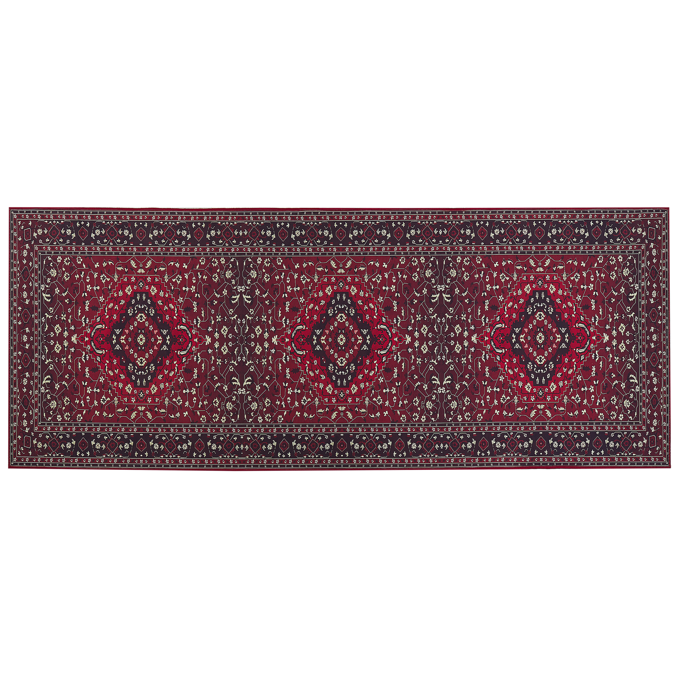 Vloerkleed polyester rood 80 x 200 cm VADKADAM