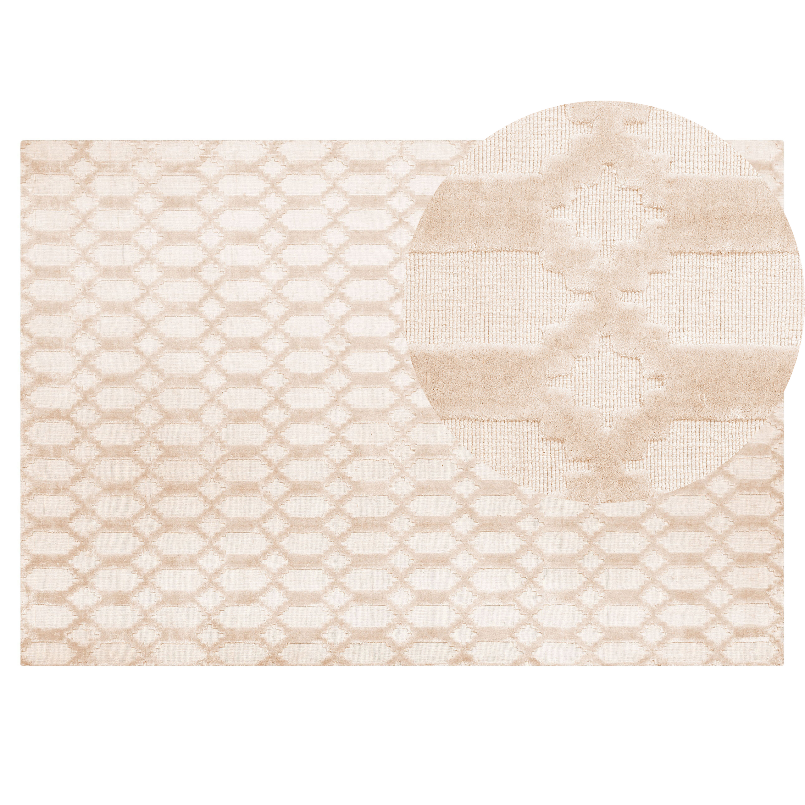 Vloerkleed viscose beige 140 x 200 cm CIZRE