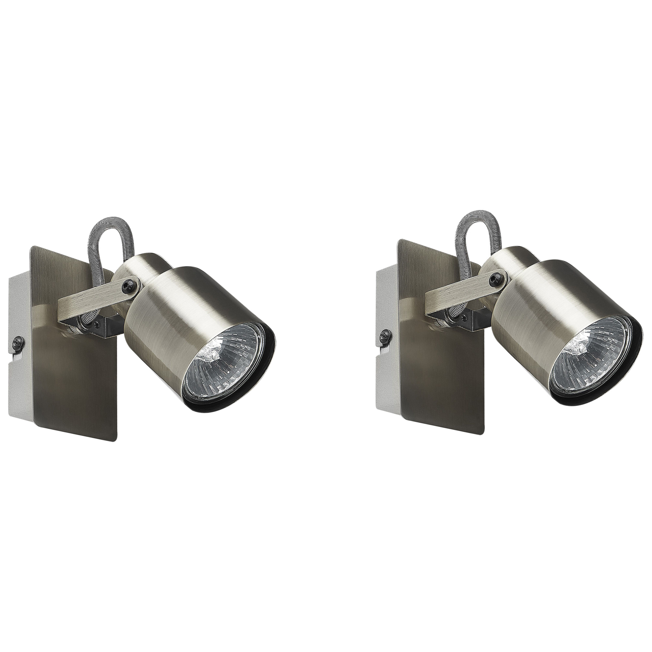 Wandlamp set van 2 zilver BONTE