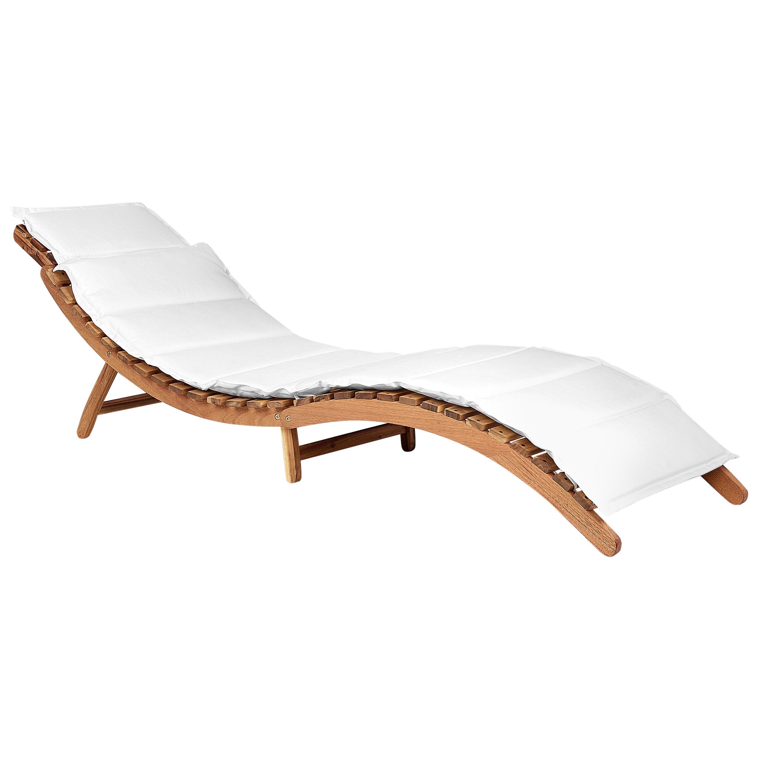 Tuinligstoel met kussen Hout Gebroken wit LUINO