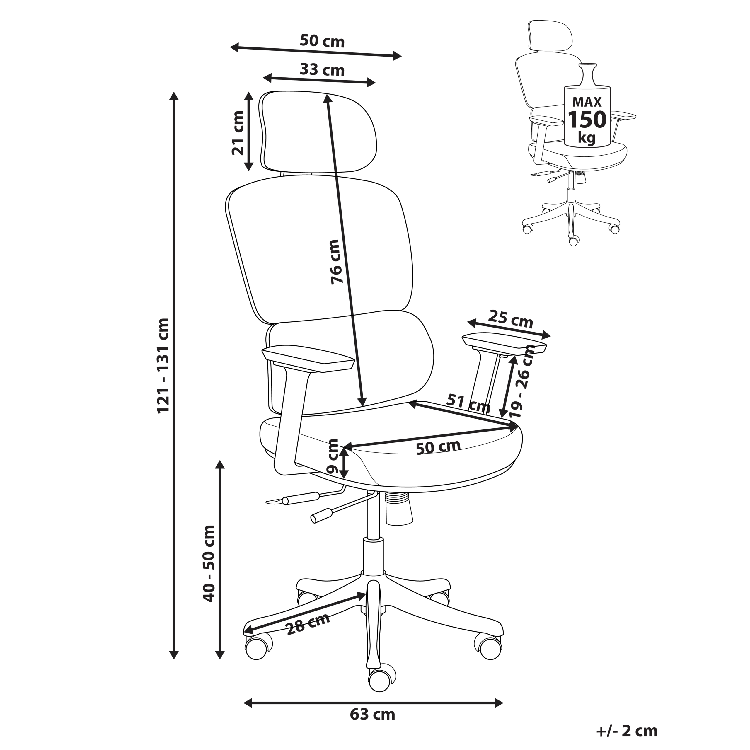 Ergonomic Chair VISCOUNT Blue [3]