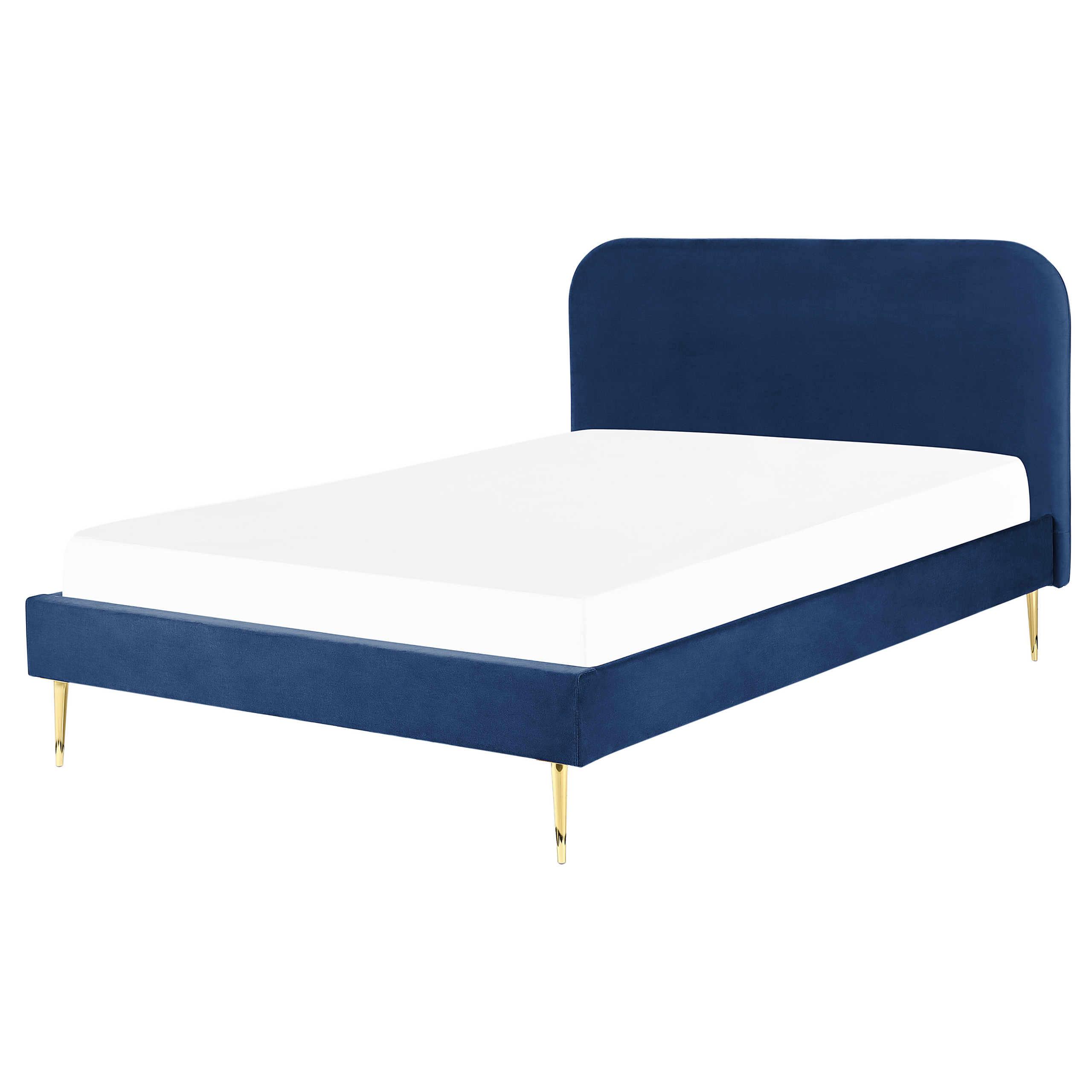 Bed fluweel marineblauw 140 x 200 cm FLAYAT