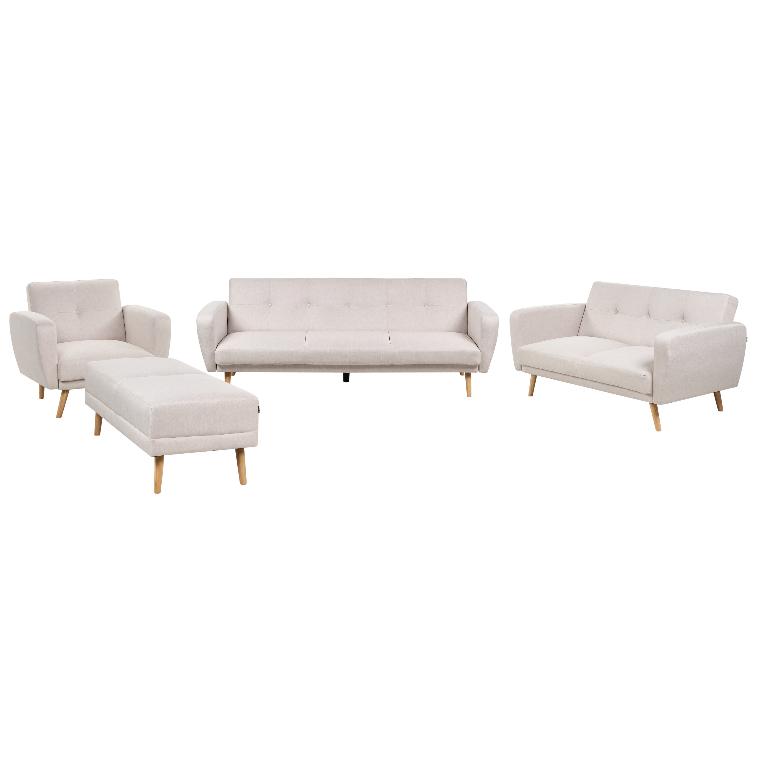 Bankenset stof beige FLORLI